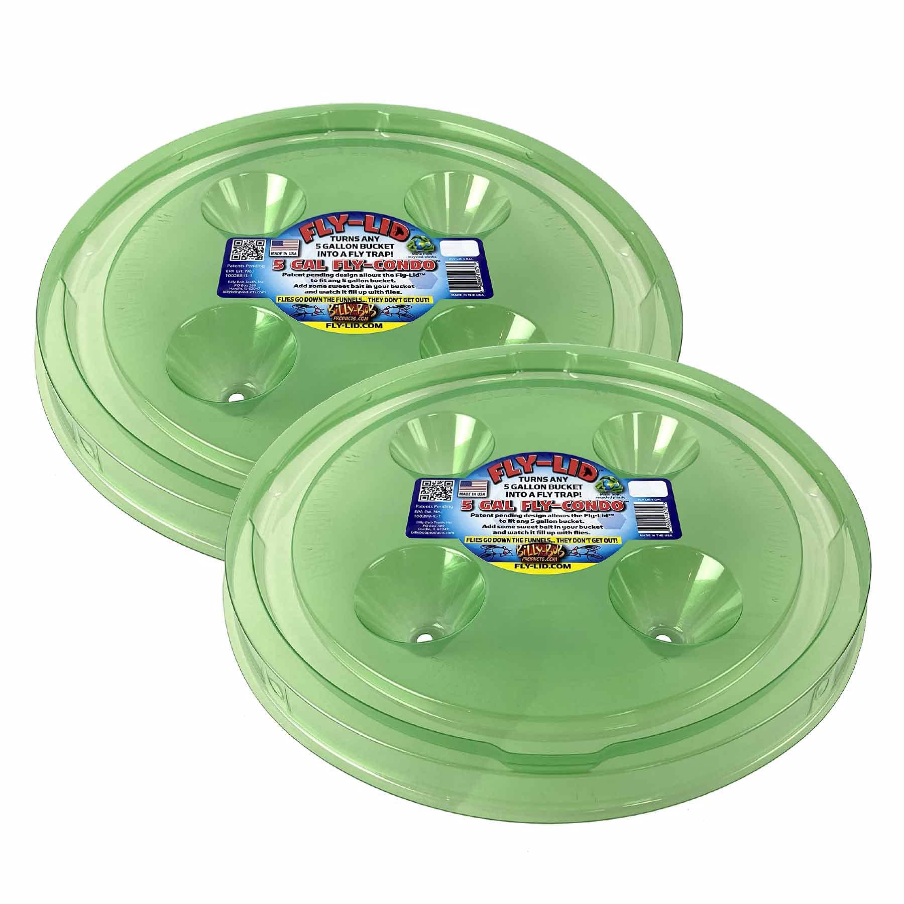 Billy-BobFly-Lid 5 Gallon Bucket Fly Lid (2 Pack) Turn Any 5 Gallon Bucket into a Fly Trap!