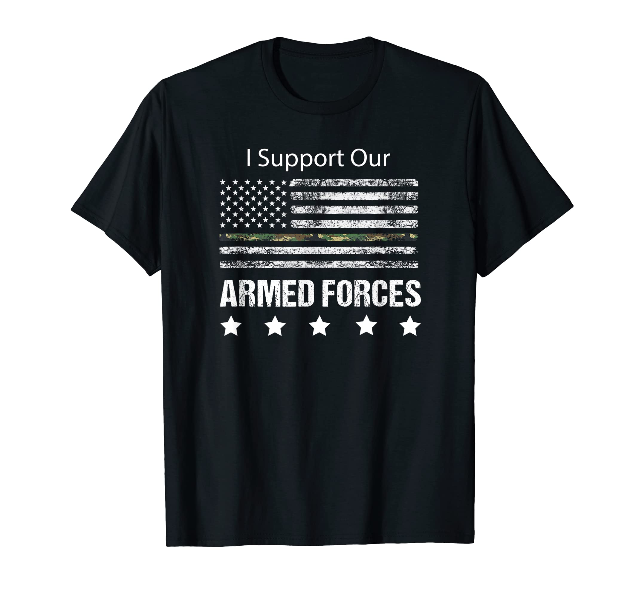 Military Appreciation Shirt Support Armed Forces USA Flag T-Shirt