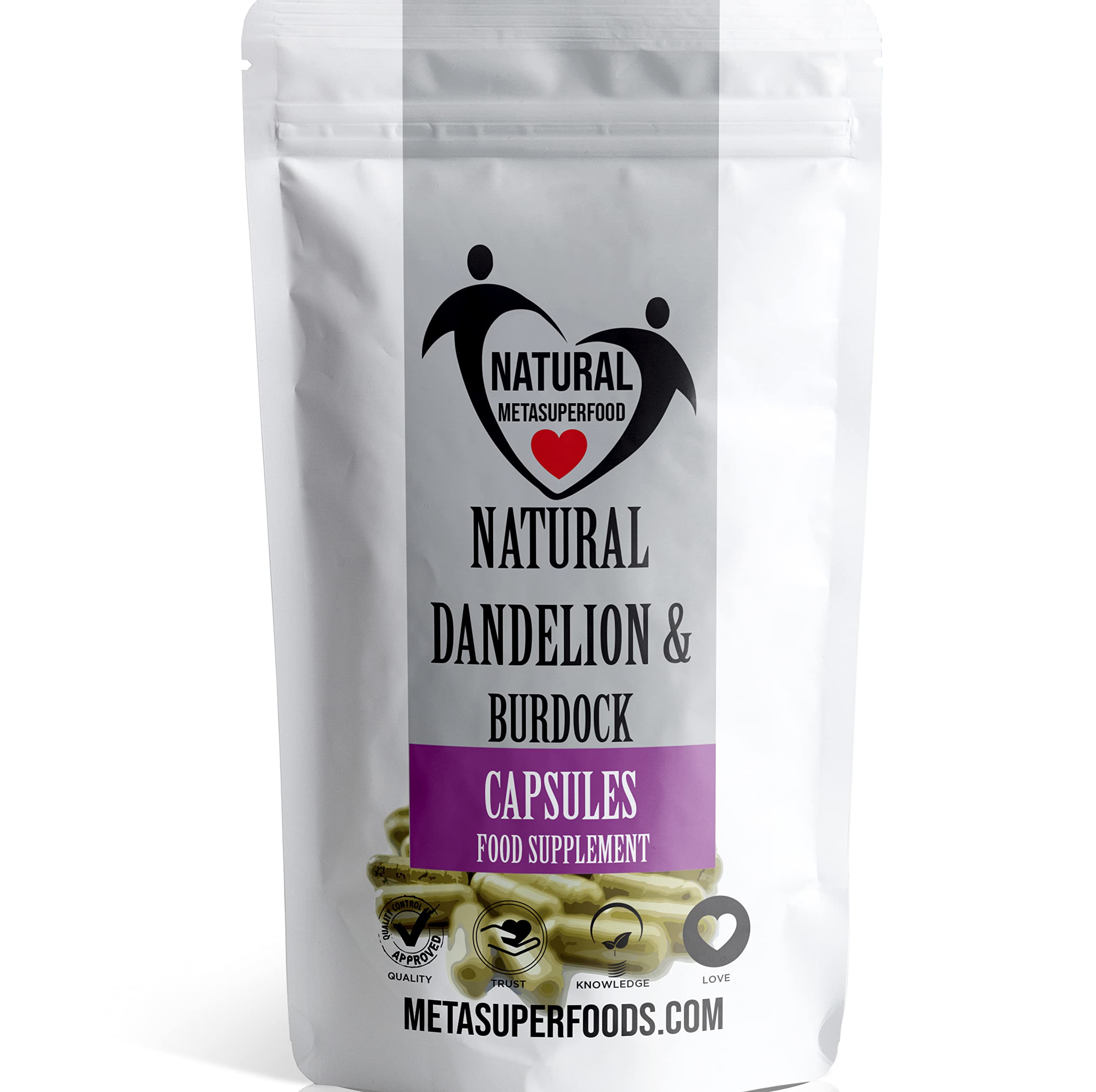 Dandelion and Burdock | (1800mg) 120 High Strength Capsules | Vegan | No Binders No Fillers | Non-GMO | All Natural Ingredients | Made in UK | Tasteless | Easy to Swallow