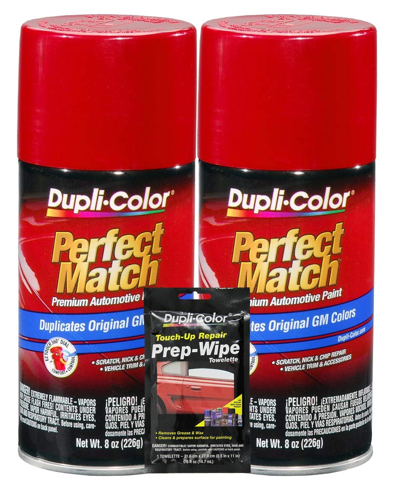 Dupli-ColorVictory Red Exact-Match Automotive Paint for GM Vehicles - 8 oz, Bundles with Prep Wipe (3 Items)