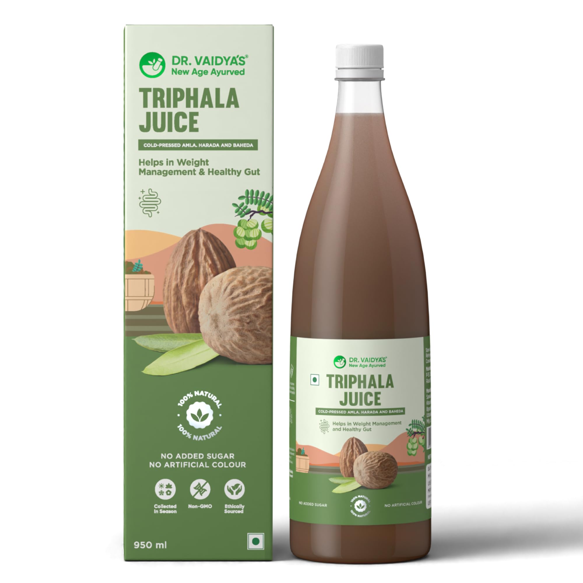 DR. VAIDYA'S new age ayurveda Triphala Juice | Sugar Free | 100% | Improves Digestion & Support Metabolism - 950ml