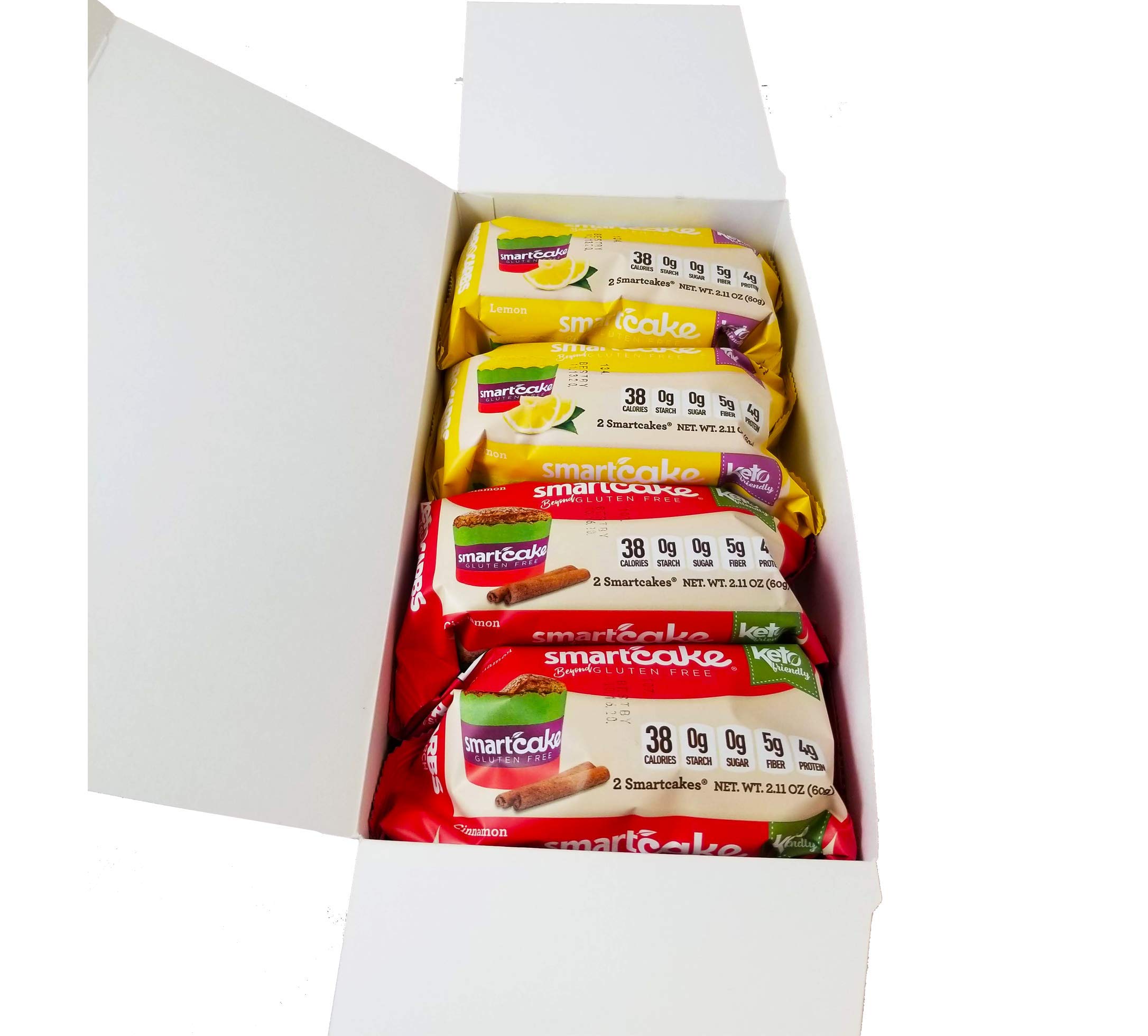 COMBO SMARTCAKE BUNDLE: 2 LEMON TWIN PACKS AND 2 CINNAMON TWIN PACKS: GLUTEN FREE, SUGAR FREE, LOW CARB SNACK CAKES: TOTAL OF 4x twin packs