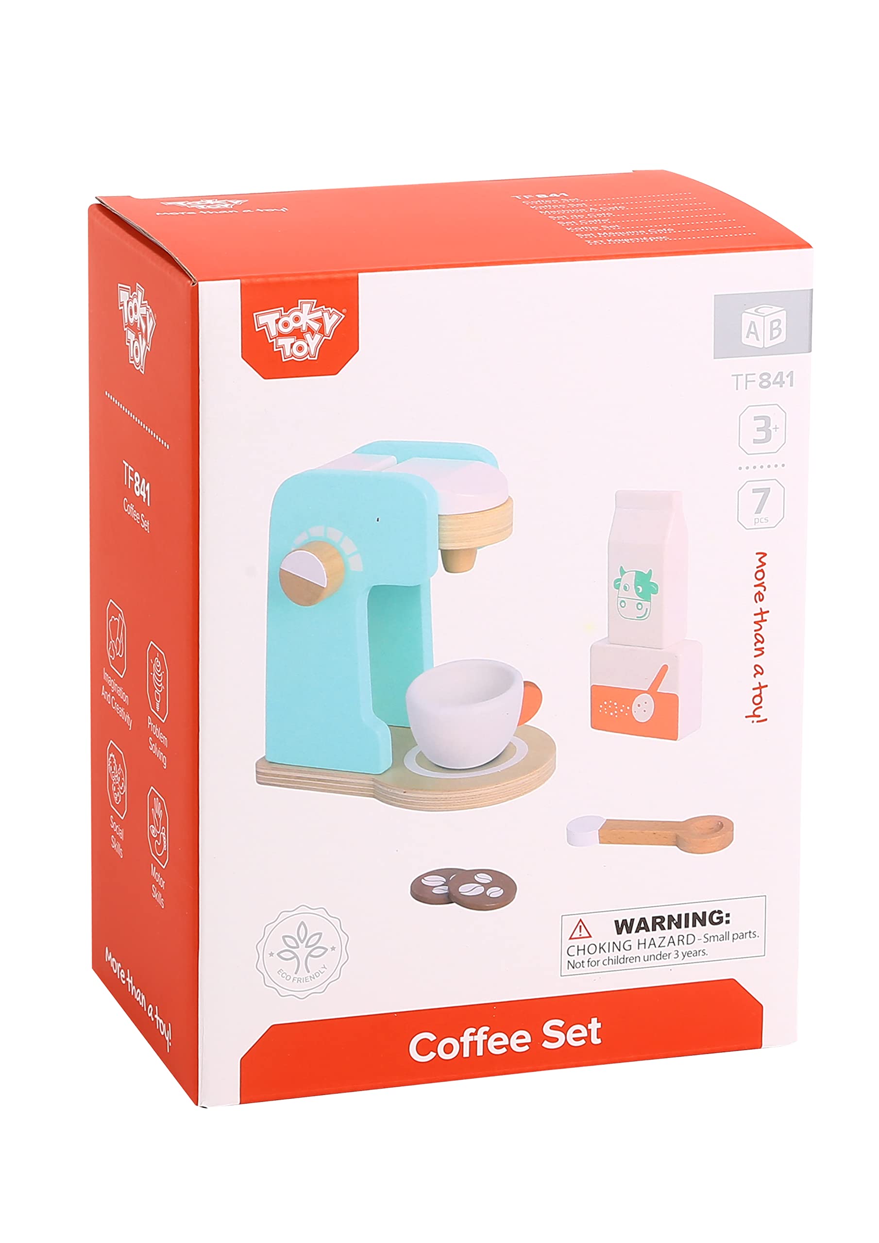 Tooky Toy Wooden Coffee Set, Toy Tableware