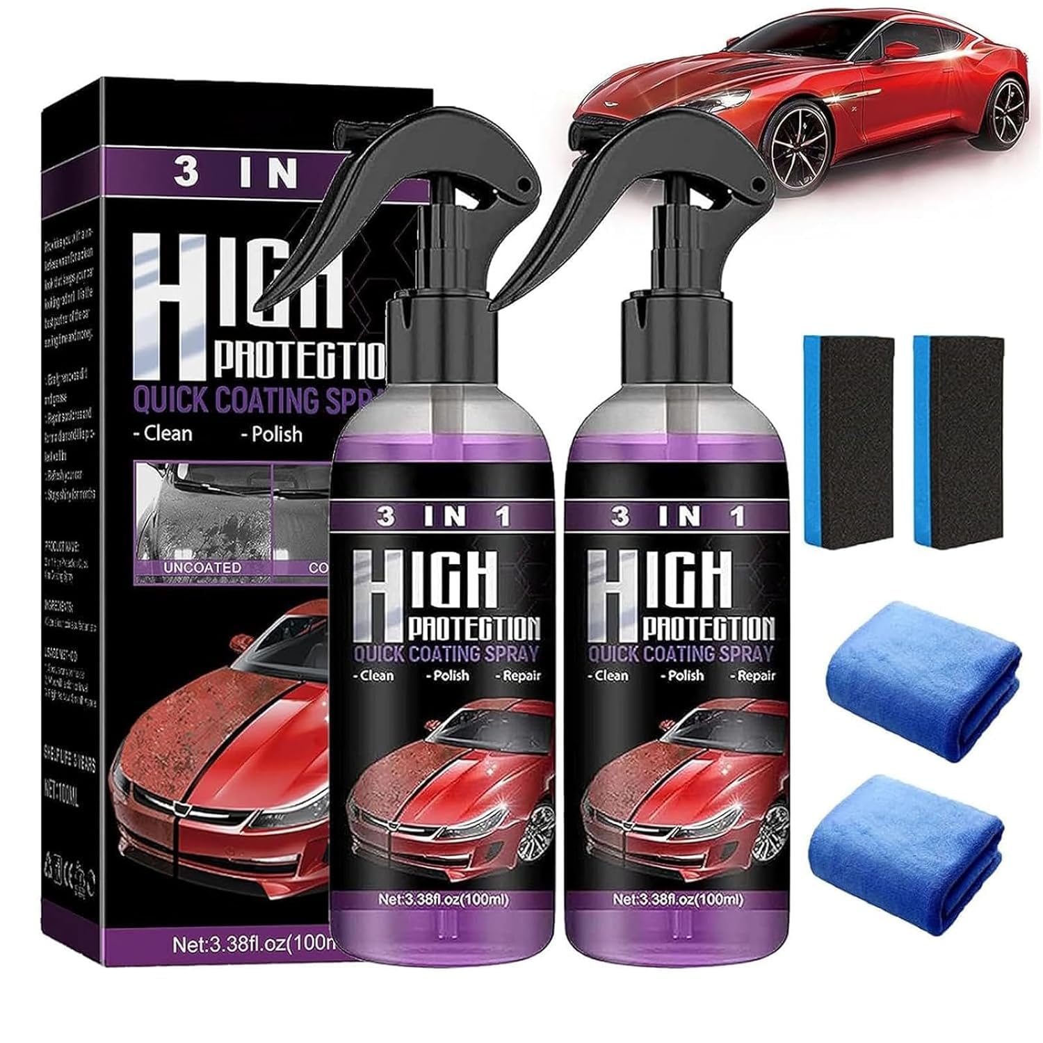 3 in 1 High Protection Ceramic Coating Nano Spray Cleaning