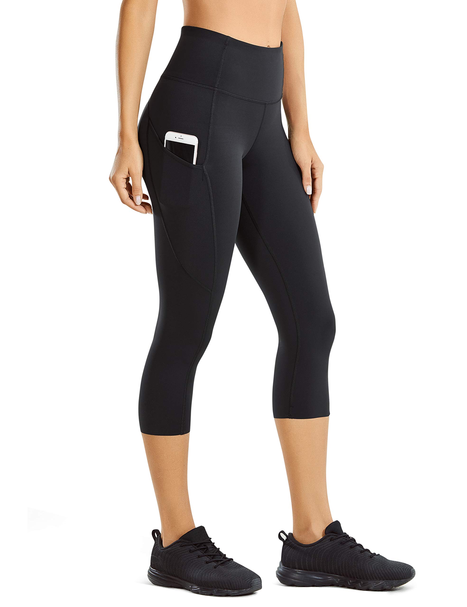 CRZ YOGAWomen's Naked Feeling Workout Leggings 19" - High Waist Gym Capris Leggings with Pockets