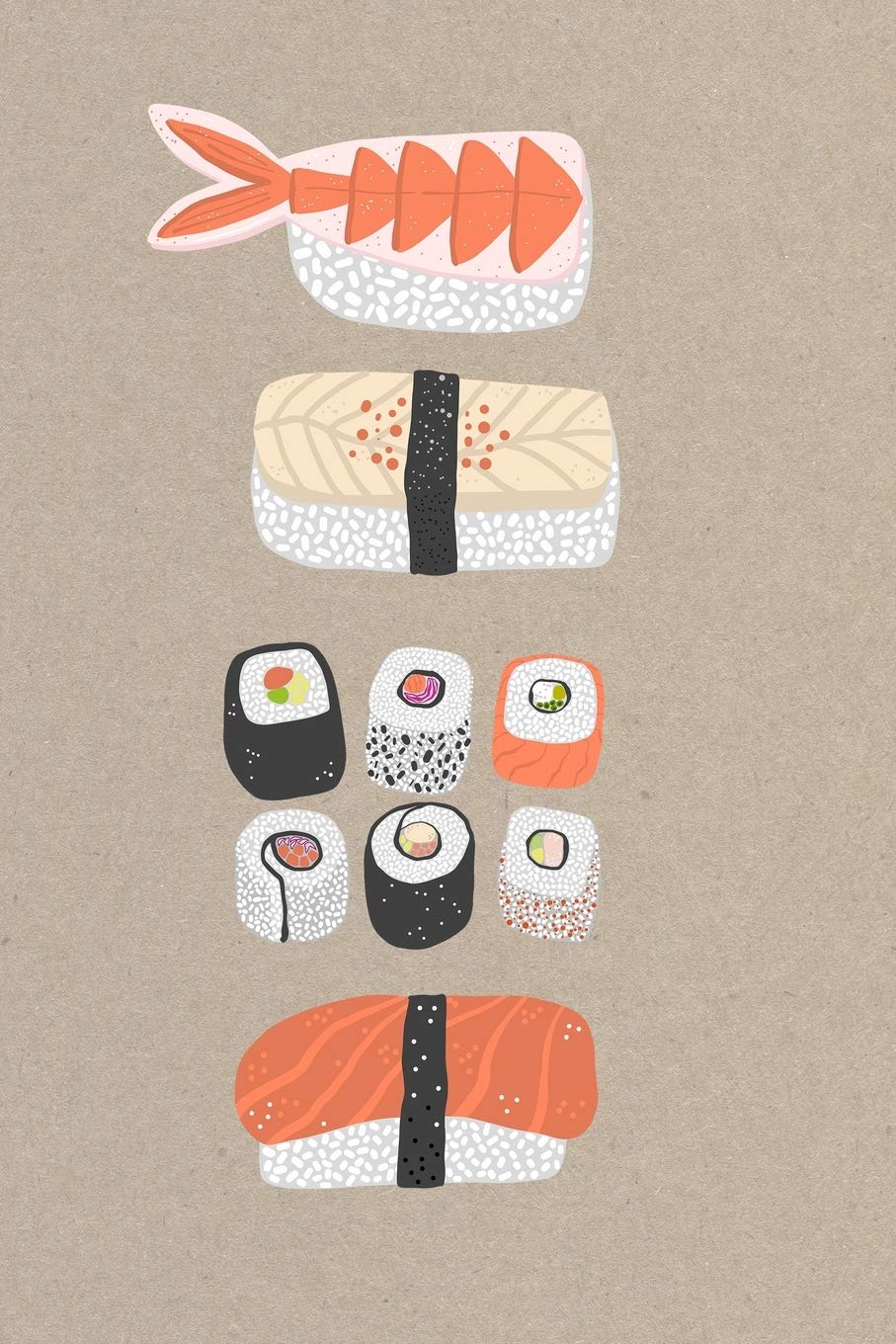 Notes: A Blank Japanese Kanji Practice Paper Notebook with Sushi Maki Nigiri Cover Art