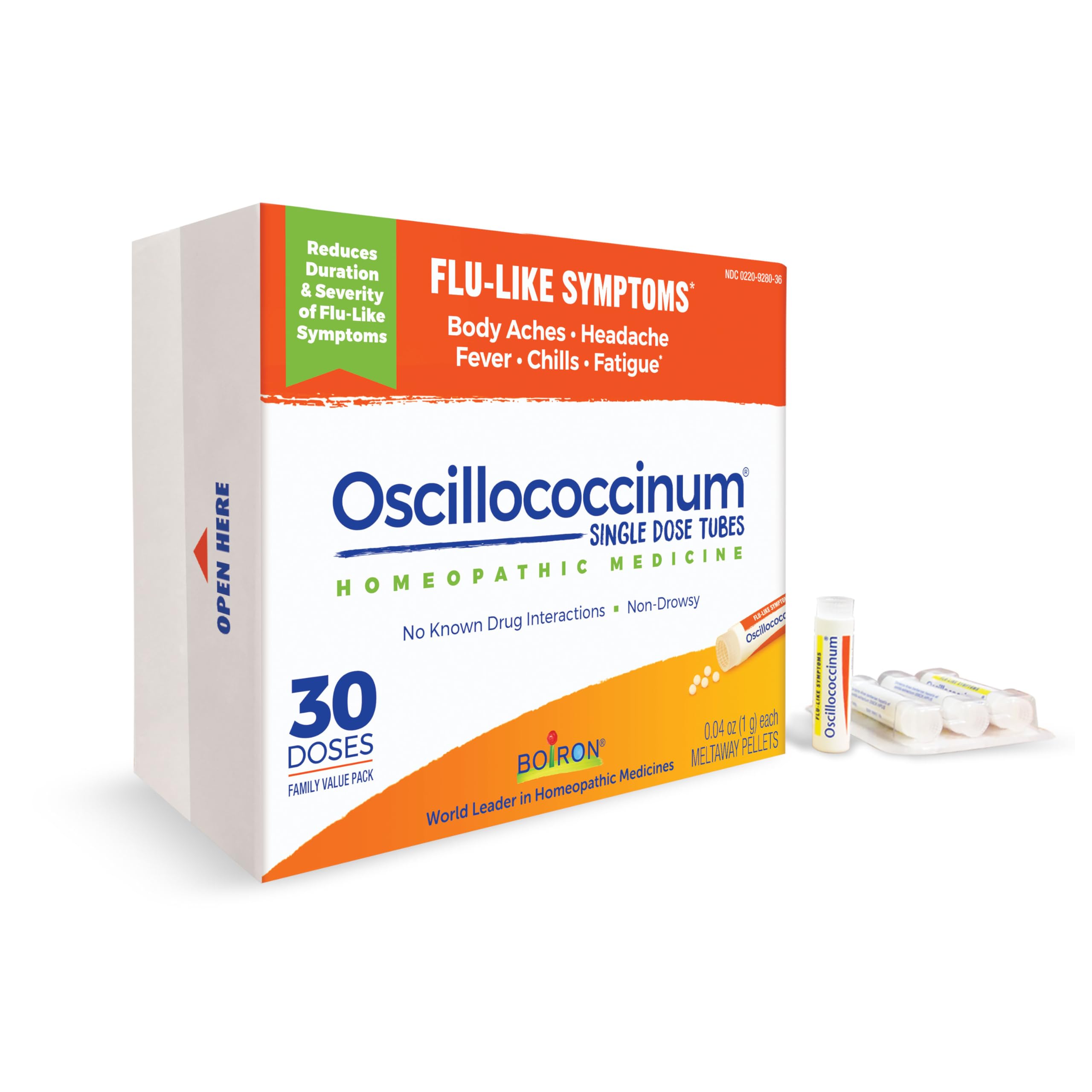 Boiron Oscillococcinum For Relief From Flu-Like Symptoms Of Body Aches, Headache, Fever, Chills, And Fatigue - 30 Count