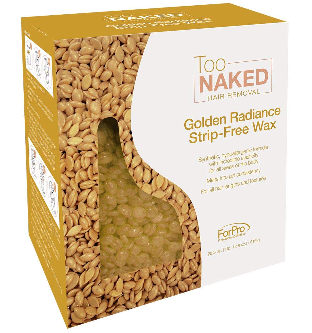 Too Naked Golden Radiance Strip-Free Wax, Hypoallergenic, Incredible Elasticity Peel Wax size 28.8 Ounces