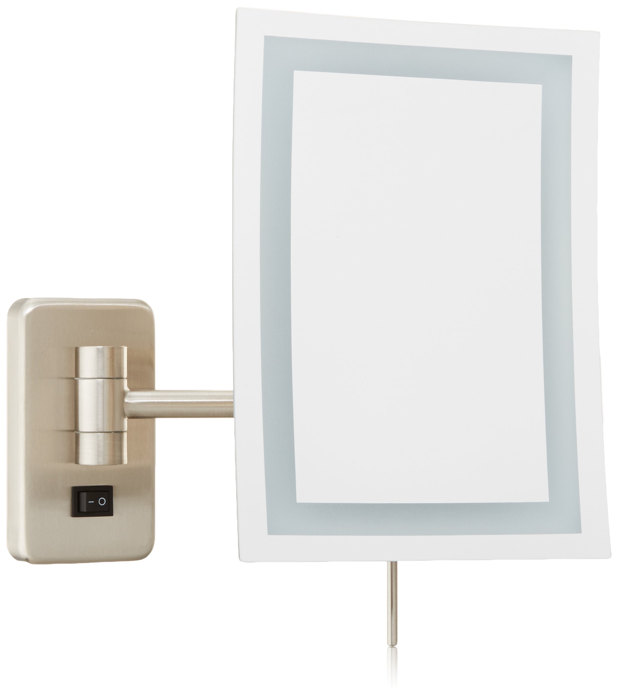 Jerdon JRT710NLD Wall Mount Rectangular Direct Wire Makeup Mirror, Nickel Finish, 6.5" x 9"