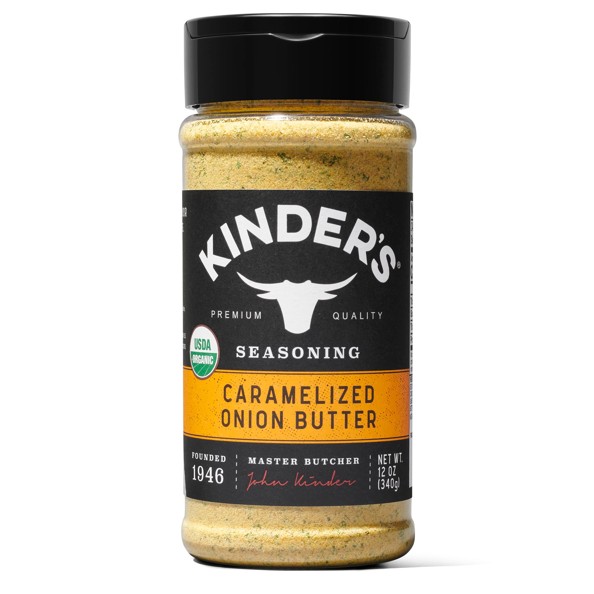 Kinder's Organic Caramelized Onion Butter, Premium Quality Seasoning, MSG Free, USDA Certified Organic, 12 oz