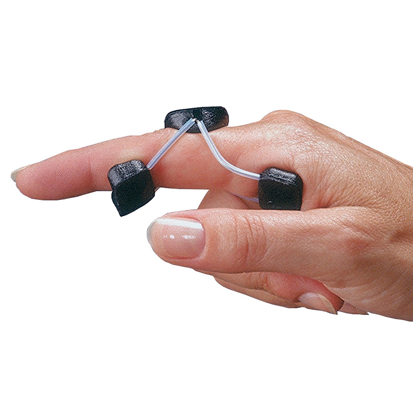 Rolyan A99767 SOF-Stretch Extension Splint, Medium, Black, Finger Brace and Knuckle Immobilization Device, Recovery and Rehabilitation Aid for Edema