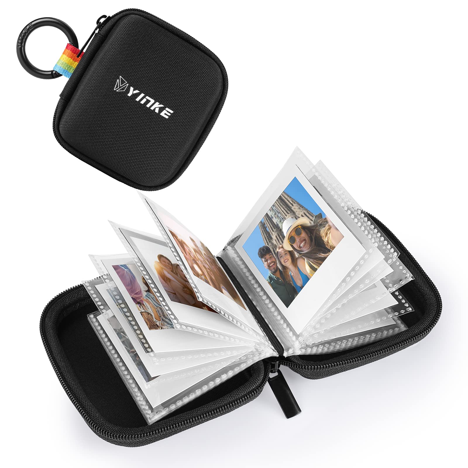 YinkePocket Photo Album for Polaroid Go Film and Polaroid Go Instant Mini Camera, Portable Travel Protective Photo Album Case Holds 40 Photos(Black)