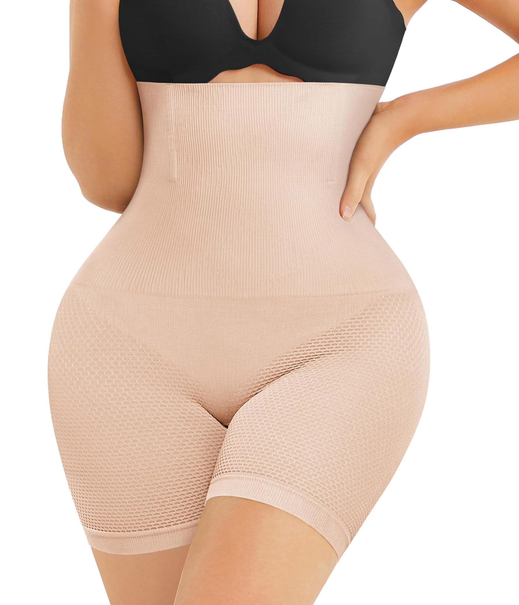 Nebility Womens' Shapewear Thigh Slimmer Tummy Control Body Shaper Shorts Butt Lifter Panties High Waist Trainer