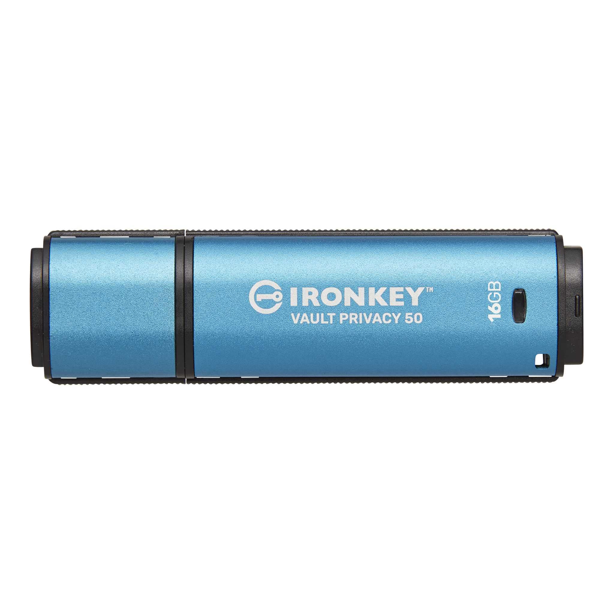 Kingston IronKey Vault Privacy 50 16GB Encrypted USB | FIPS 197 | AES-256bit | BadUSB Attack Protection | Multi-Password Options | IKVP50/16GB