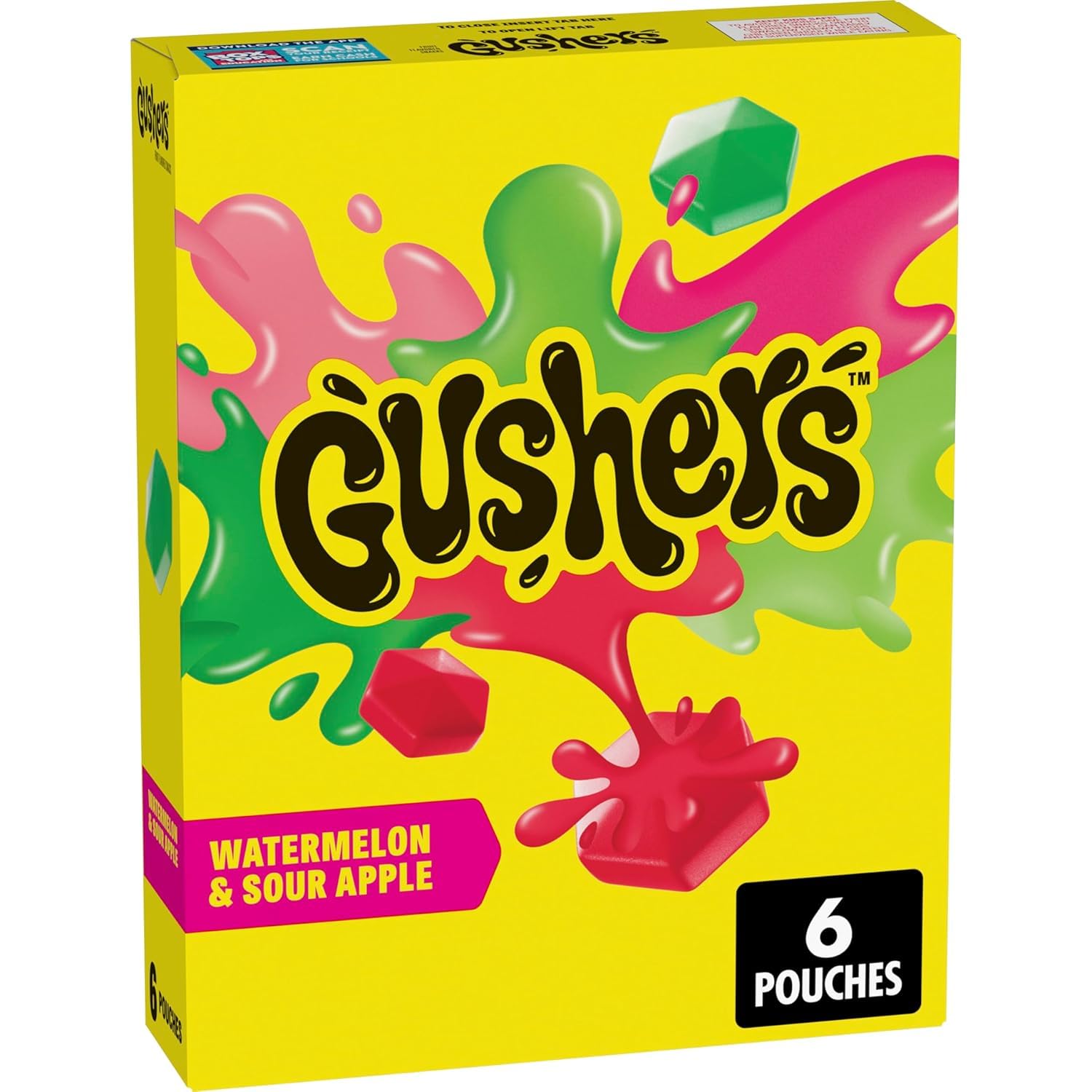 Gushers Fruit Flavored Kids Snacks I Watermelon and Sour Apple Flavor I 4.8oz (136g) Pack of 1 I US Import