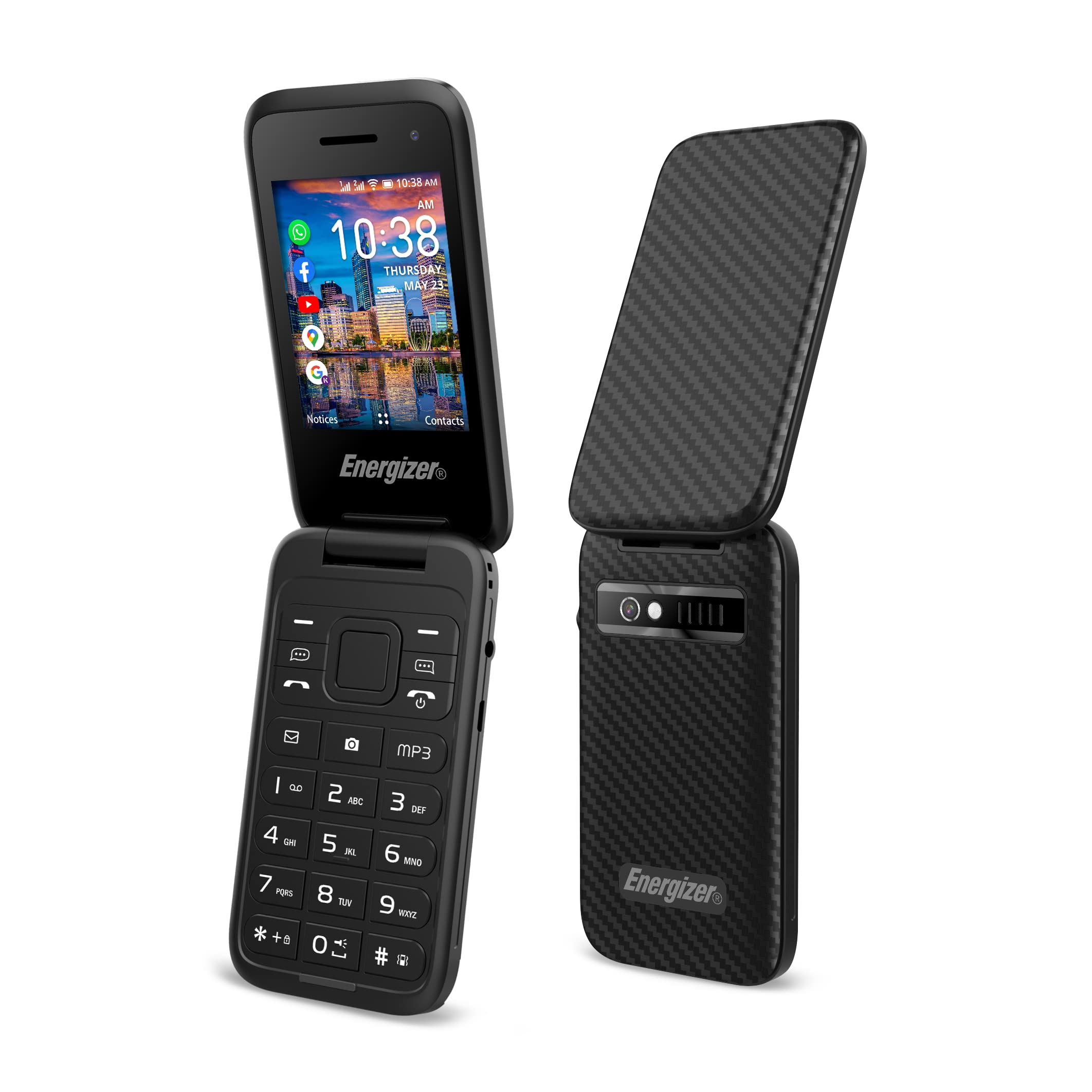 Energizer - Mobile E282SC - 4G - Flip Mobile Phone Dual SIM (MicroSIM) - 3 Year Warranty - Black