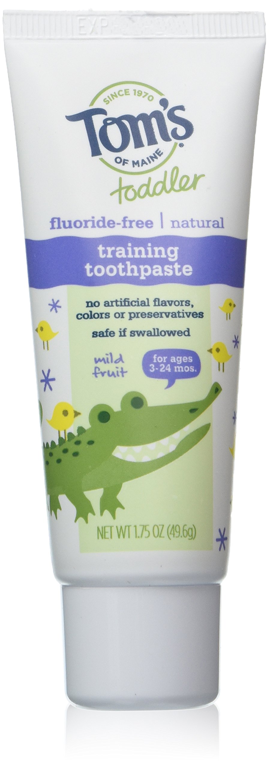 Tom's Of Maine Natural Toddler Training Fluoride Free Toothpaste Mild Fruit, 1.75 Ounce