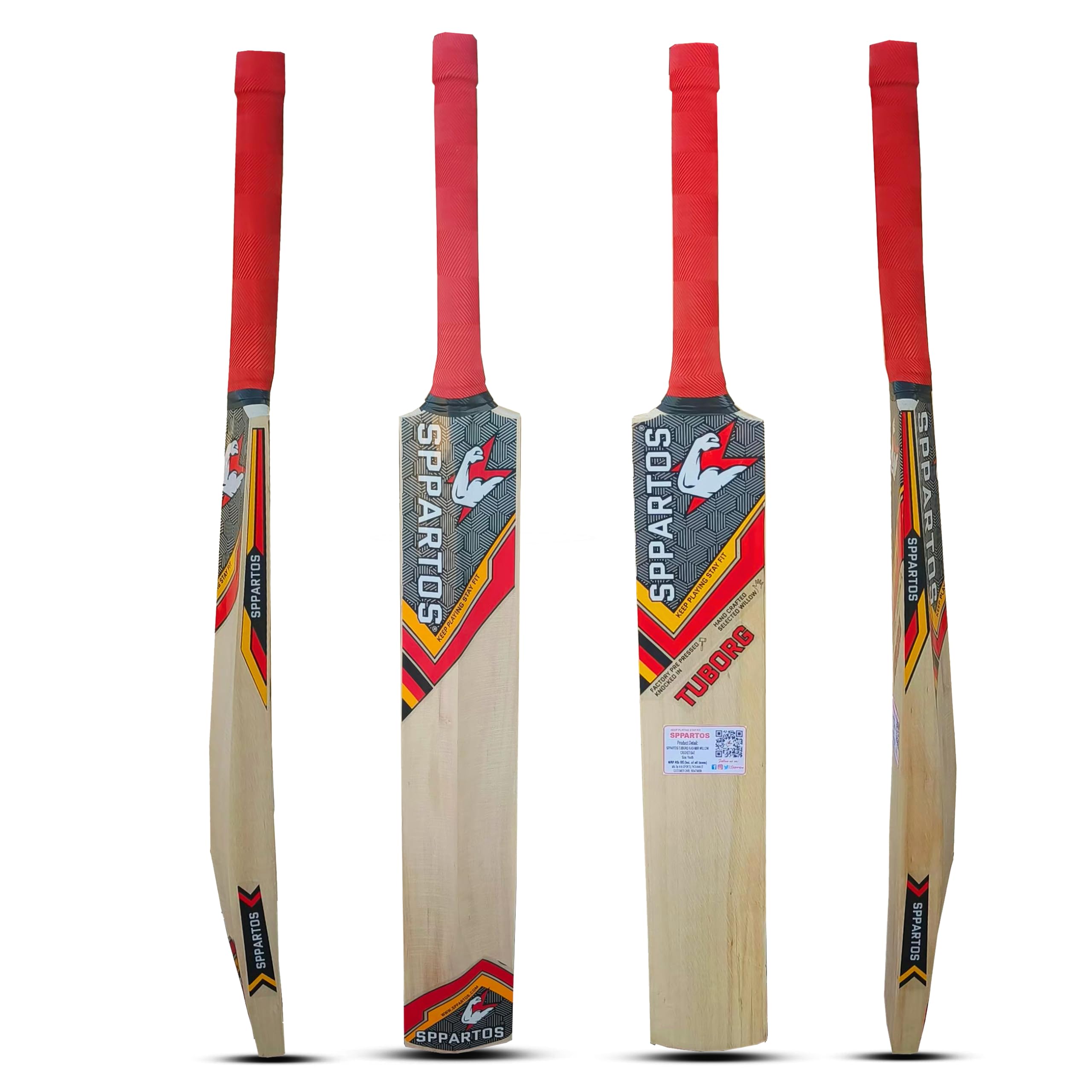 SPPARTOS Tuborg Youth Size 6 Kashmir Willow Cricket Bat | Lightweight Design | Suitable for All Skill Levels