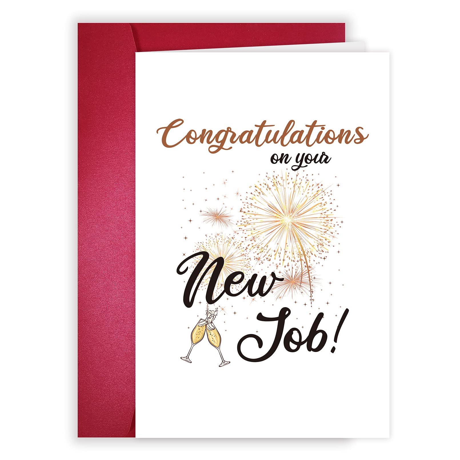 Congratulations On Your New Job Card, Champagne New Work Card, Celebrate New Job Good Luck Card