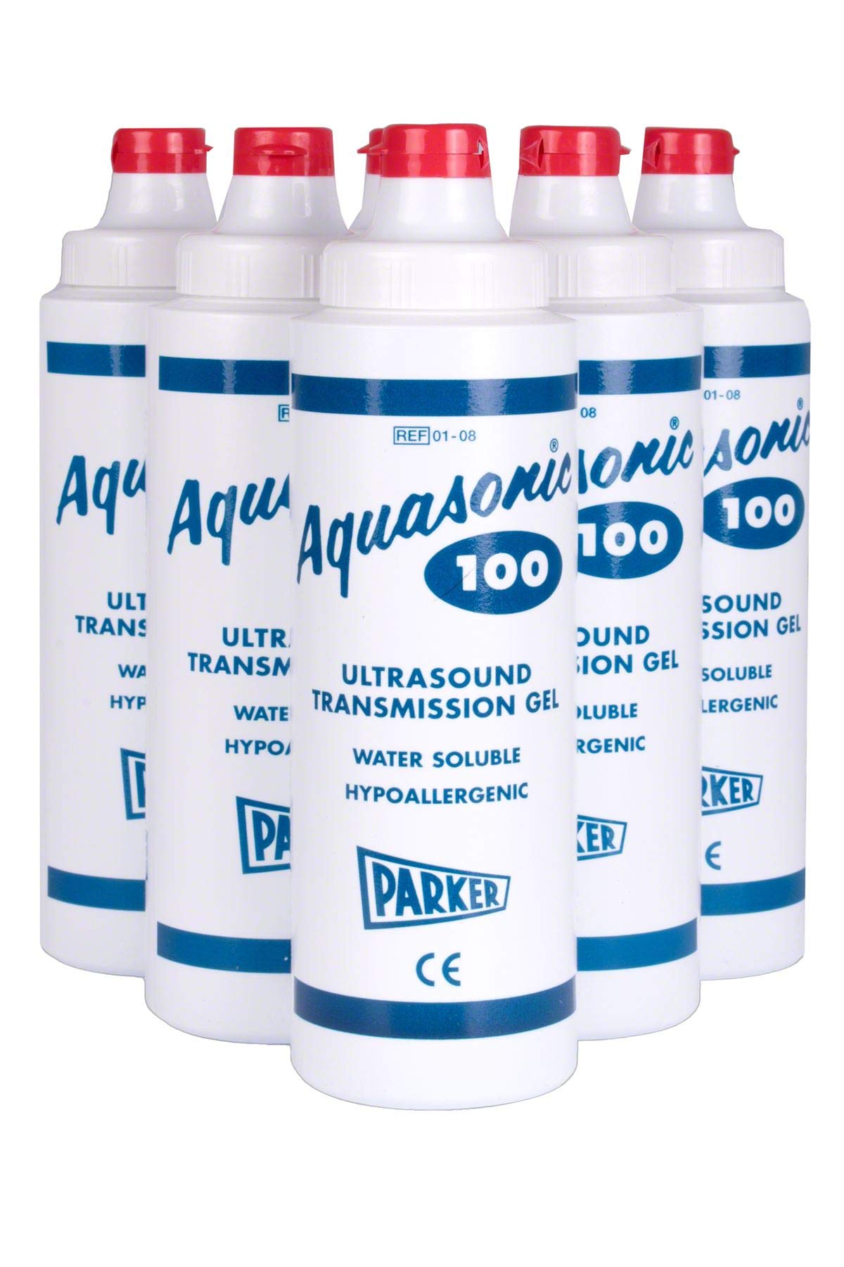 Parker Aquasonic 100 Ultrasound Transmission Gel - Box of 6 (250ml/0.25L) Bottles - Ultrasound, ECG, Doppler