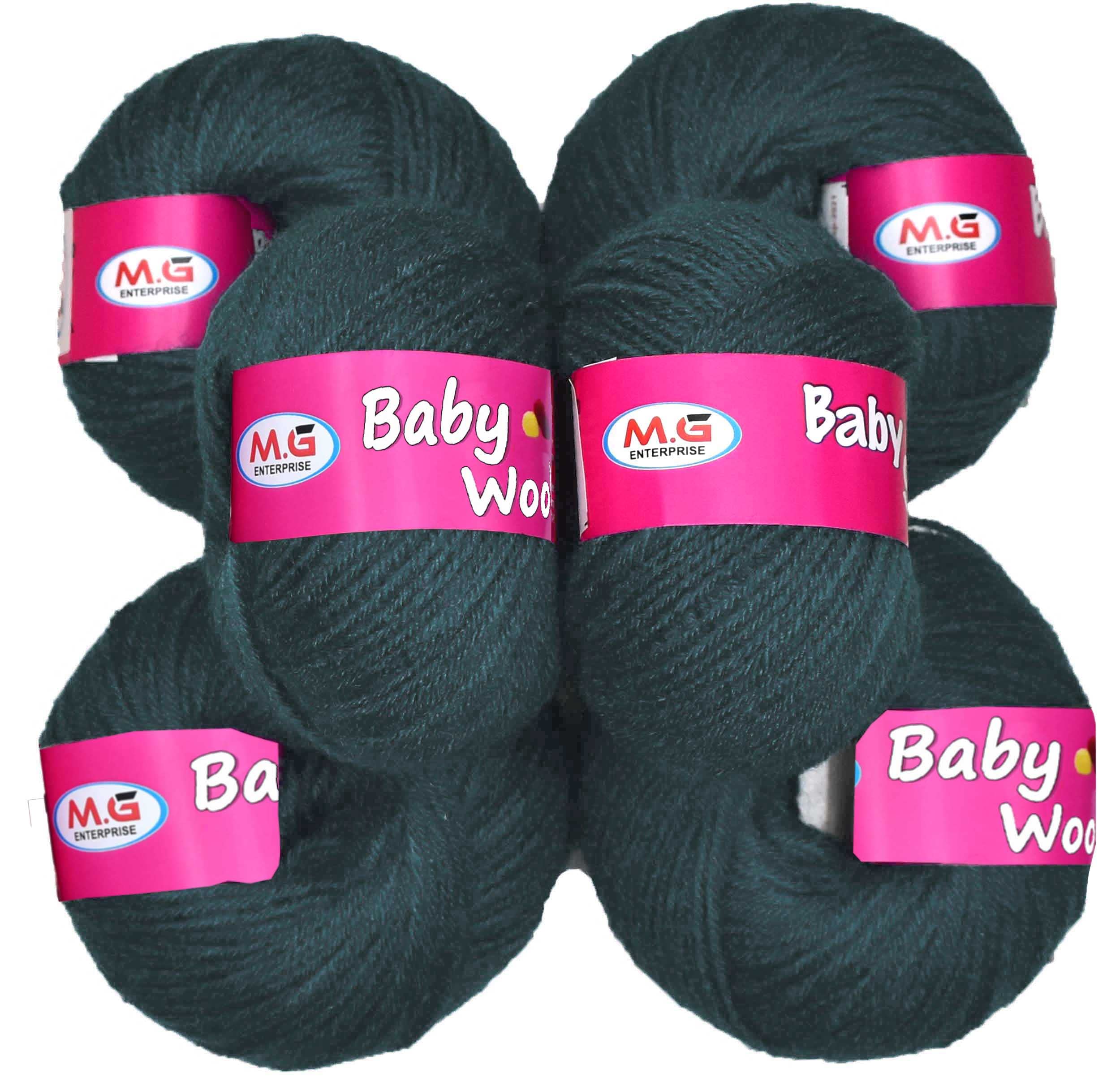 M.G ENTERPRISE 100% Acrylic Wool Deep Grey 8 Pc Baby Wool 4 ply Wool Ball Hand Knitting Wool/Art Craft Soft Fingering Crochet Hook Yarn-DA Art-ABJH