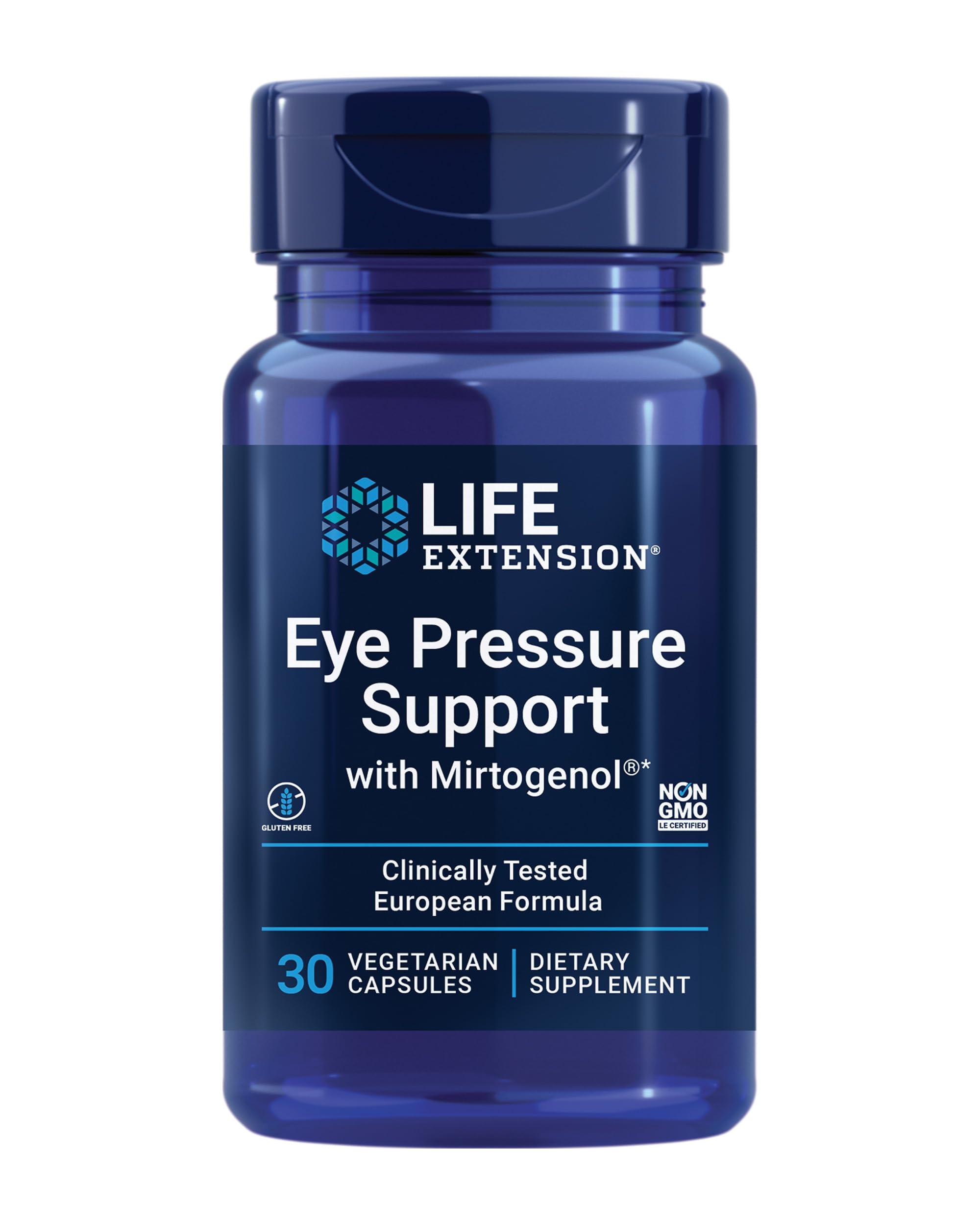 Life ExtensionEye Pressure Support with Mirtogenol - Eye Health Supplement for Healthy Eye Pressure - with French maritime pine bark – Gluten-free, vegetarian, non-GMO - 30 capsules