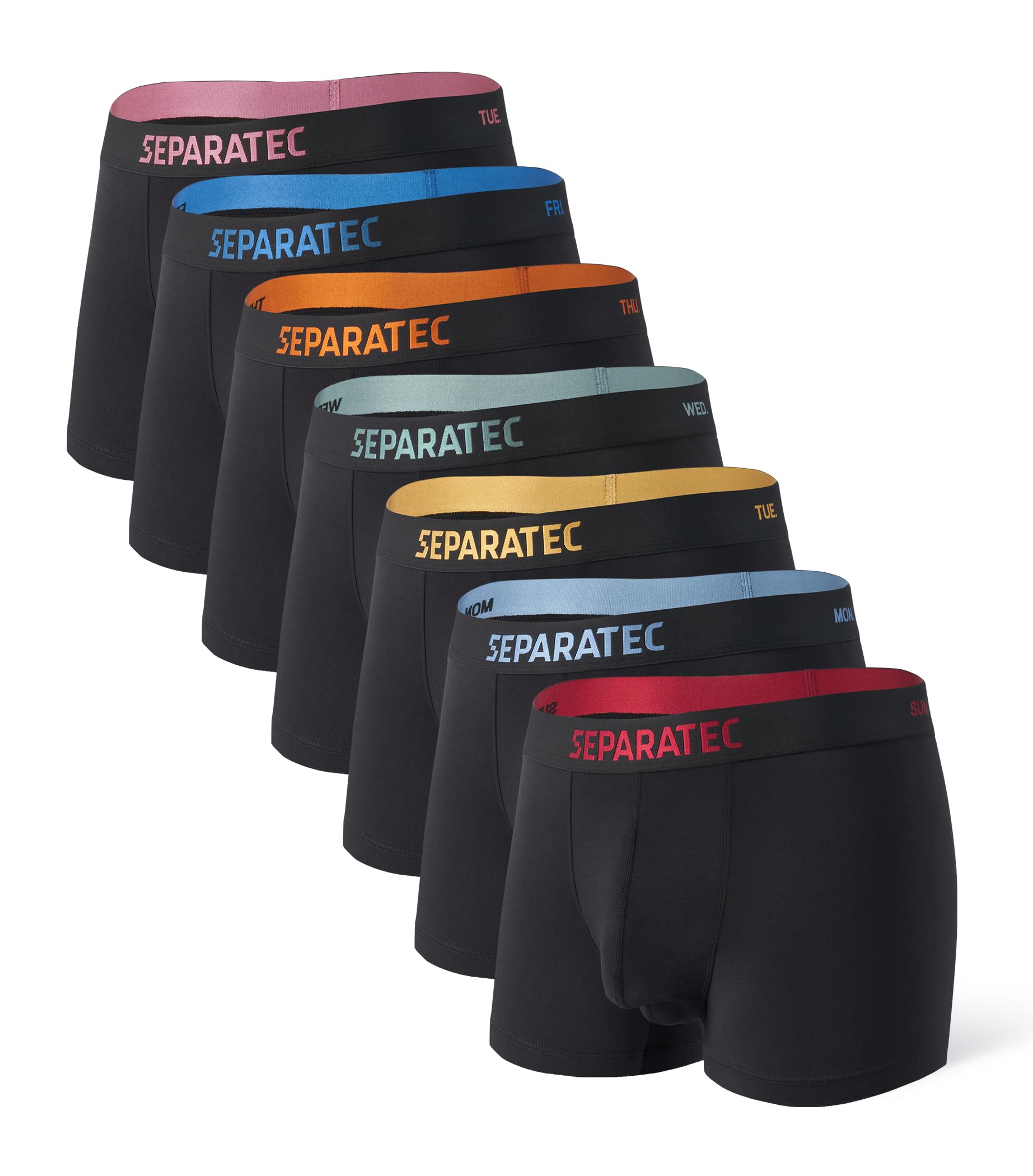 Separatec Mens Underwear Dual Pouch Breathable Rayon Made from Bamboo Trunks for Men 7 Pack