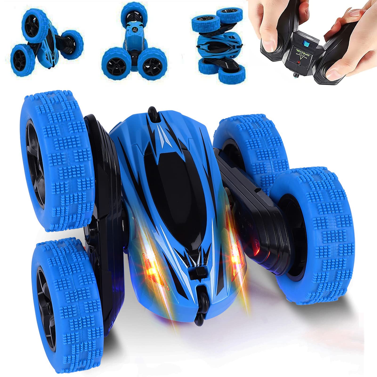 Remote Control Car RC Stunt Car Toy, Double Sided 360°Rotating Tumbling Rechargeable Car, High Speed 2.4Ghz Remote Control Race Car, 4WD Off Road Vehicle, 3D Deformation Car 1:24, Great Gift for Kids