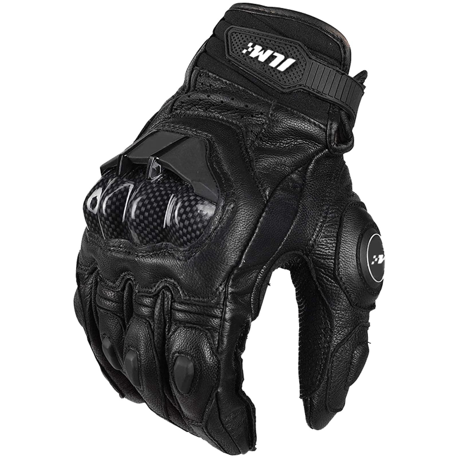 ILMAir Flow Leather Motorcycle Gloves Touchscreen for Men and Women Model-GRC01 (XL, Black)