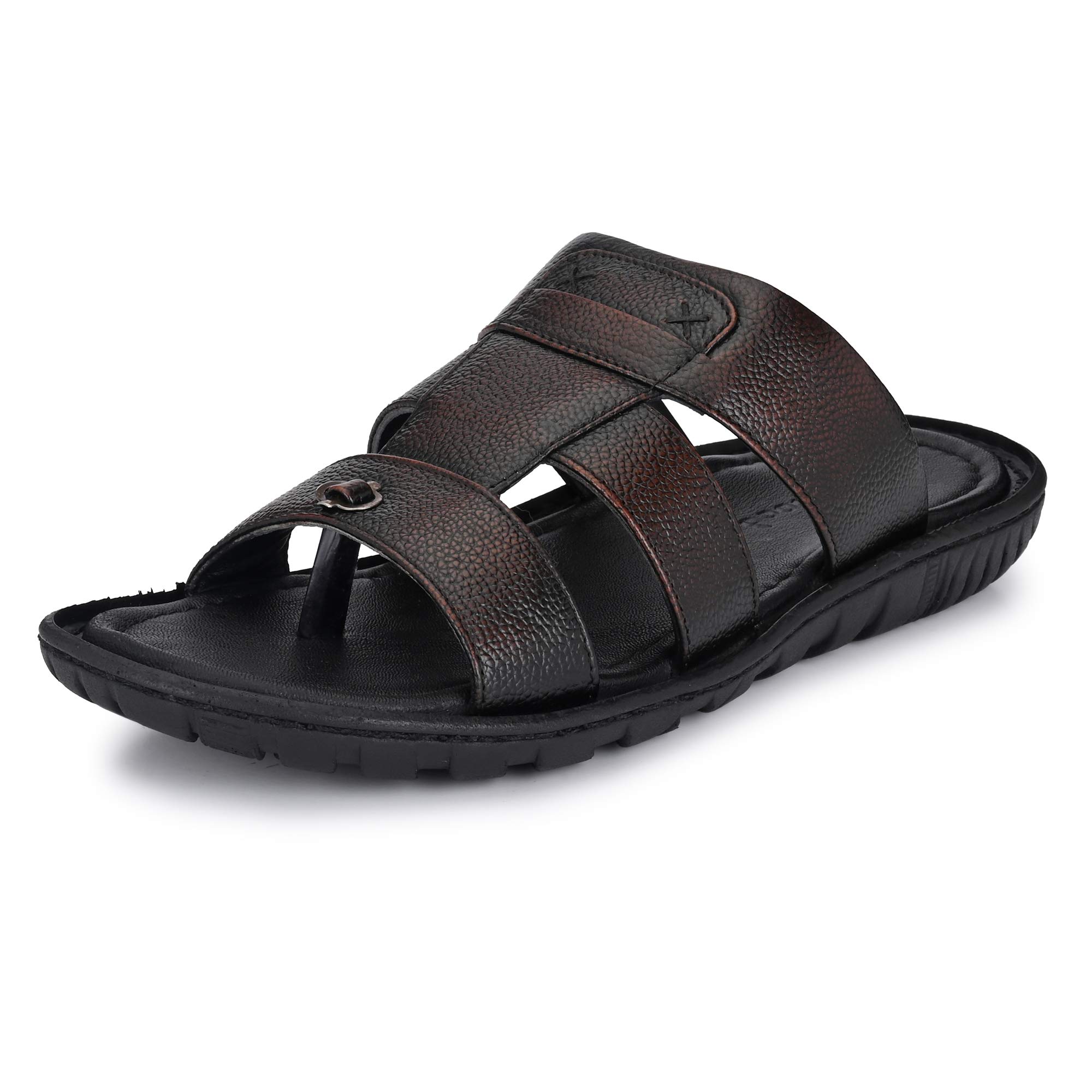 Men BWD 127 Leather Flip Flops Thong Sandals