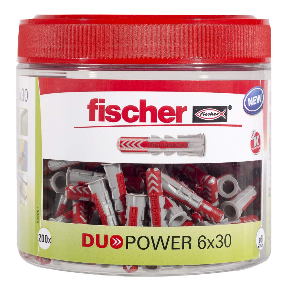 fischer 535981 Can dowels, Gray, DUOPOWER 6x30 (200)