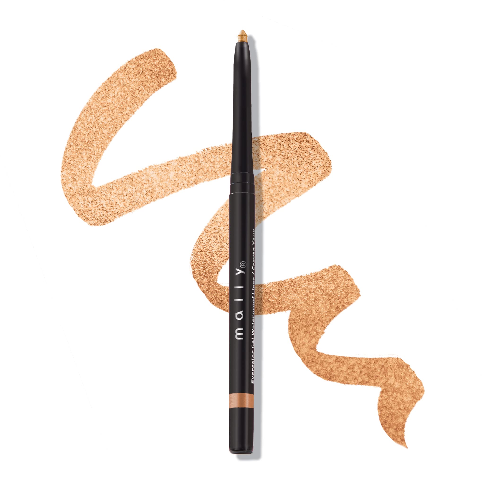 Mally Beauty Evercolor Gel Waterproof Eyeliner - Gold Glimmer - Creamy Long-Lasting Smudge-Proof Gel Formula - Retractable Eye Liner