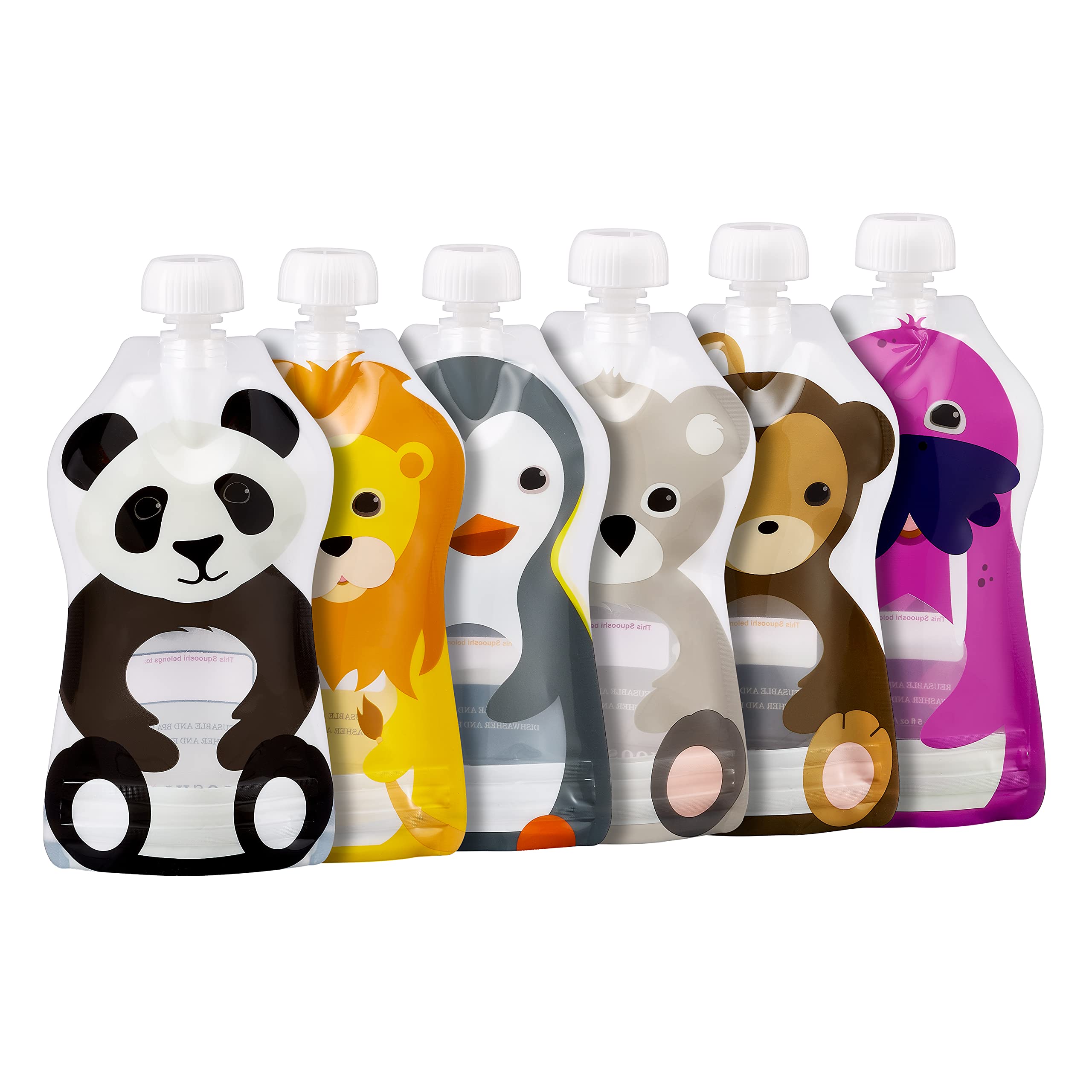 Squooshi Reusable Food Pouch | 6 Large 5 oz Pouches