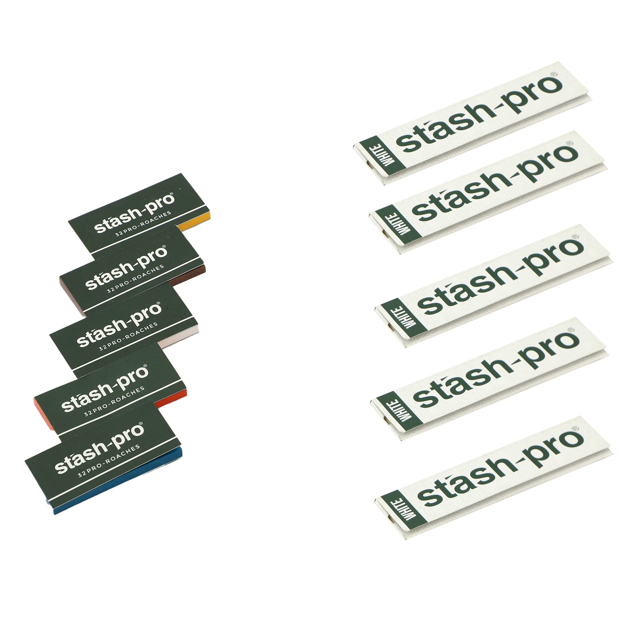 Stash-Pro Combo 5 White Rolling Papers 5 Roach Books