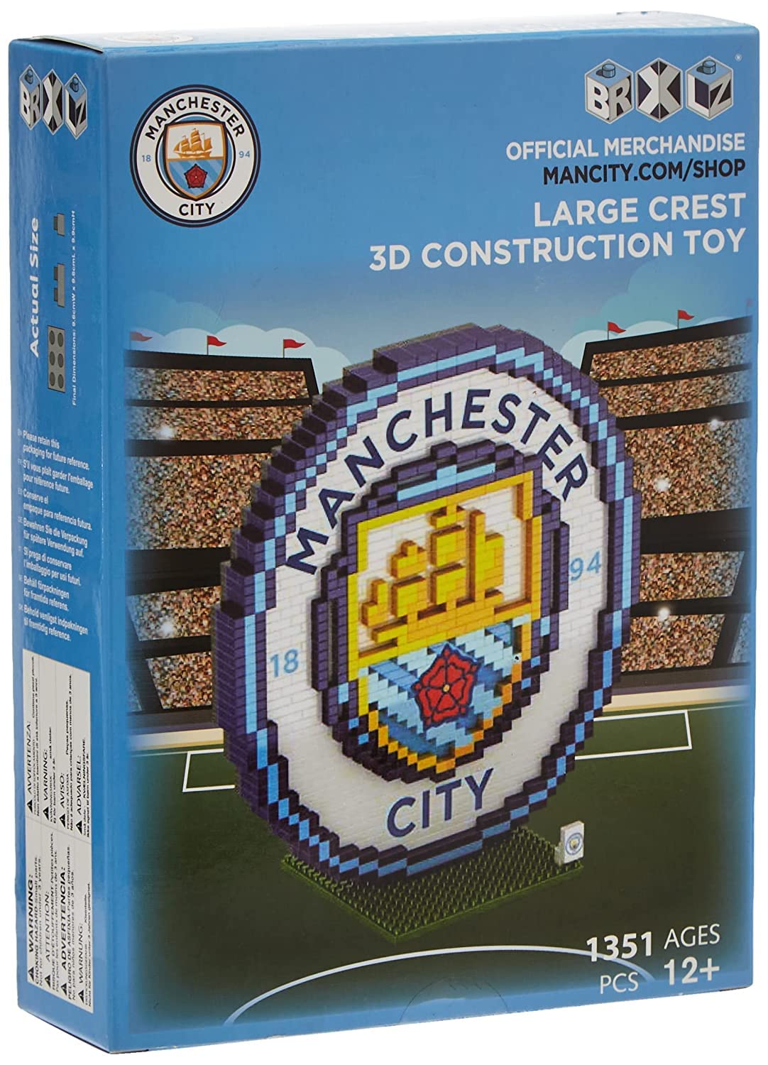 Manchester City Football Club Crest BRXLZ Building Set 3D Construction Toy