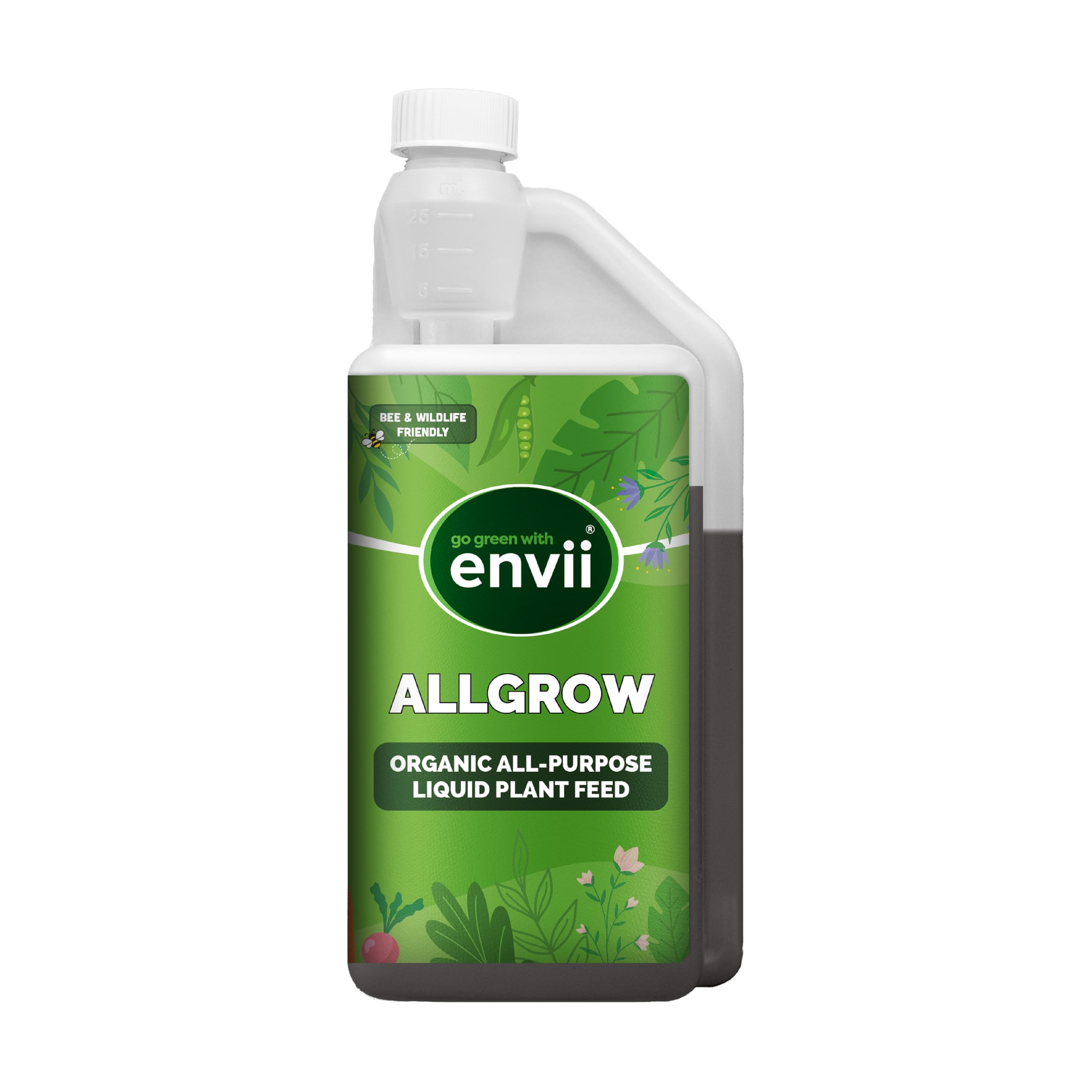 Envii Allgrow - Organic House Plant Food – Indoor & Outdoor Multipurpose Plant Fertiliser Liquid Feed - 1 Litre Makes 330 Litres