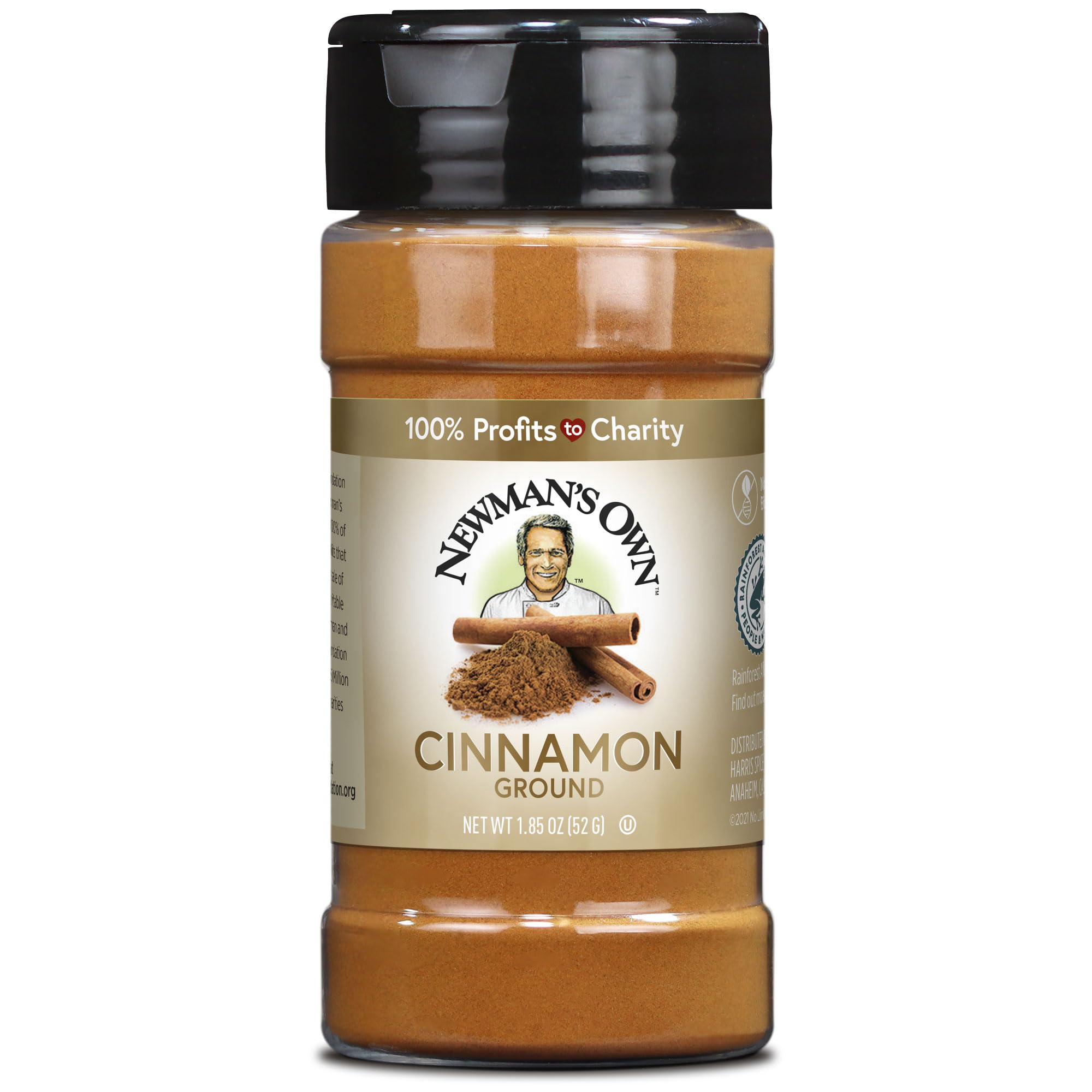 Newman's OwnGround Cinnamon, Perfect in desserts, hot tea, cider, coffee, meat rubs, Non-GMO, Kosher, 1.85 Oz. Bottle