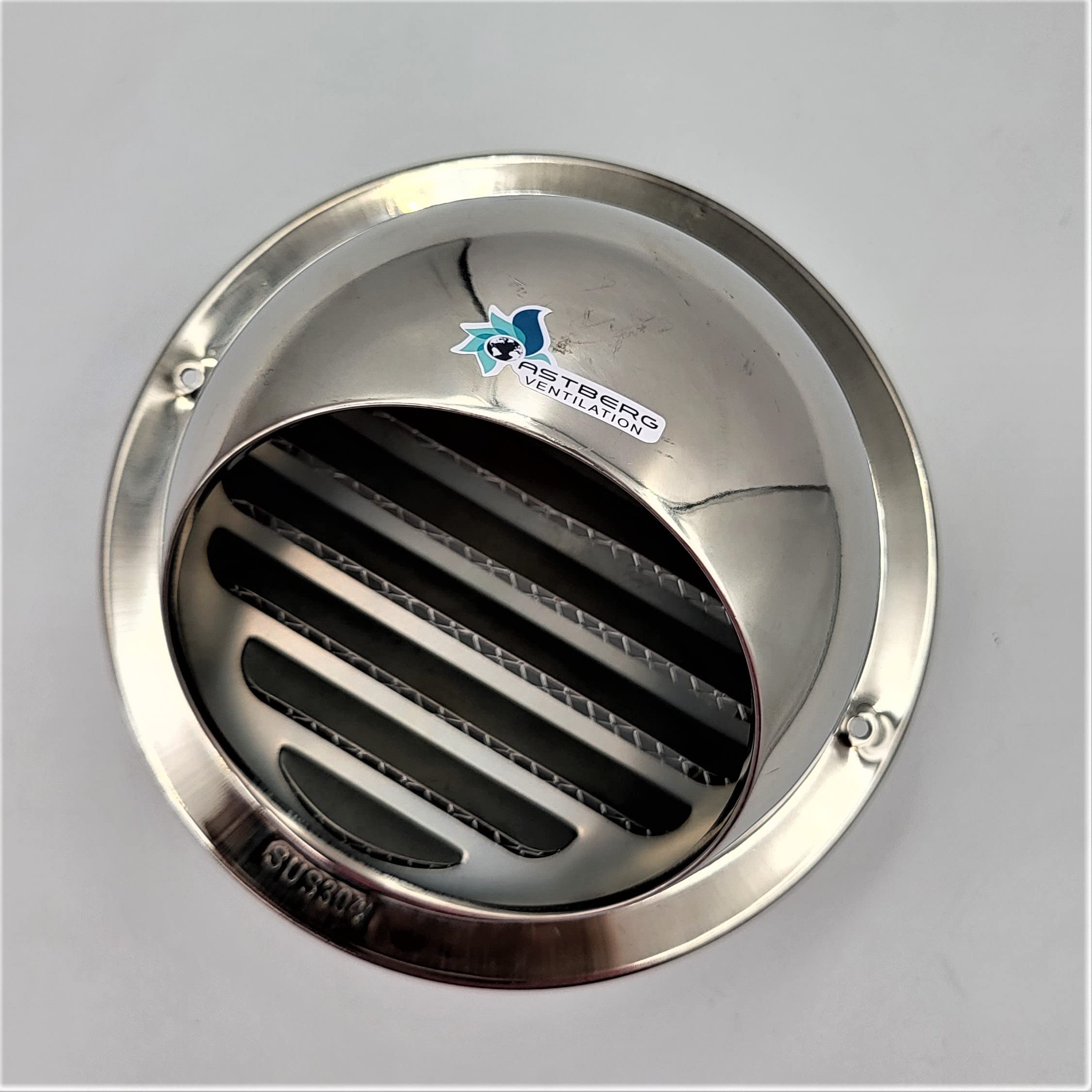 ASTBERG STEEL COWL SS304 (100mm/4") Cowl with bird mesh/Chimney Cowl/Exhaust Vent/Inline Duct Ventilation System Accessories/Cowl Cover/Vent Cap, (SUS304) Steel