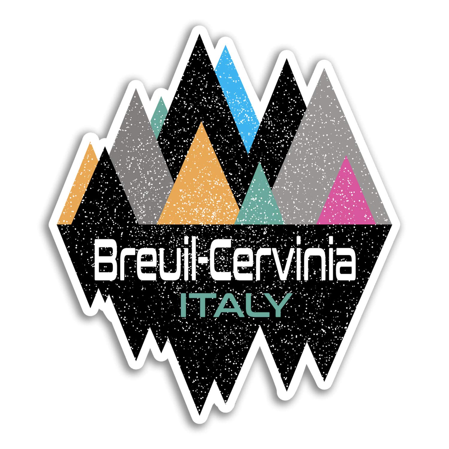 2 x 10cm Breuil Cervini Italy Vinyl Stickers - Ski Sticker Laptop Luggage #20049 (10cm Wide)