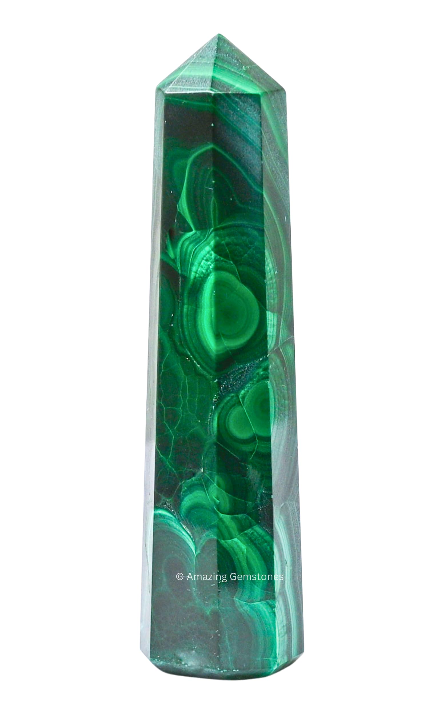 Malachite Crystal Towers ~ Natural Healing Crystal Point Obelisk for Reiki Healing and Crystal Grid (3" to 4" INCH)