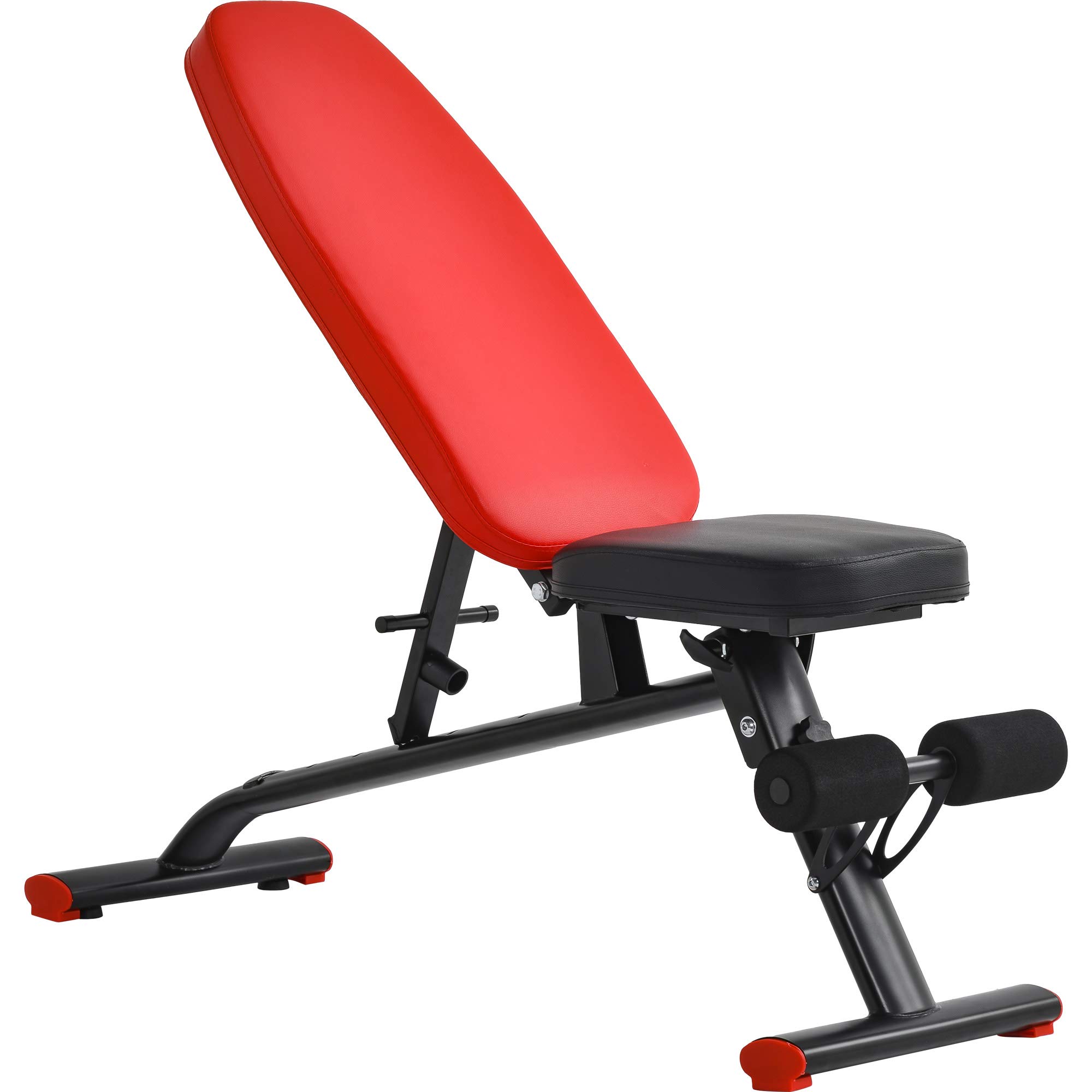 Adjustable Bench,Utility Weight Bench for Full Body Workout- Multi-Purpose Foldable incline/decline Bench (Red and black)