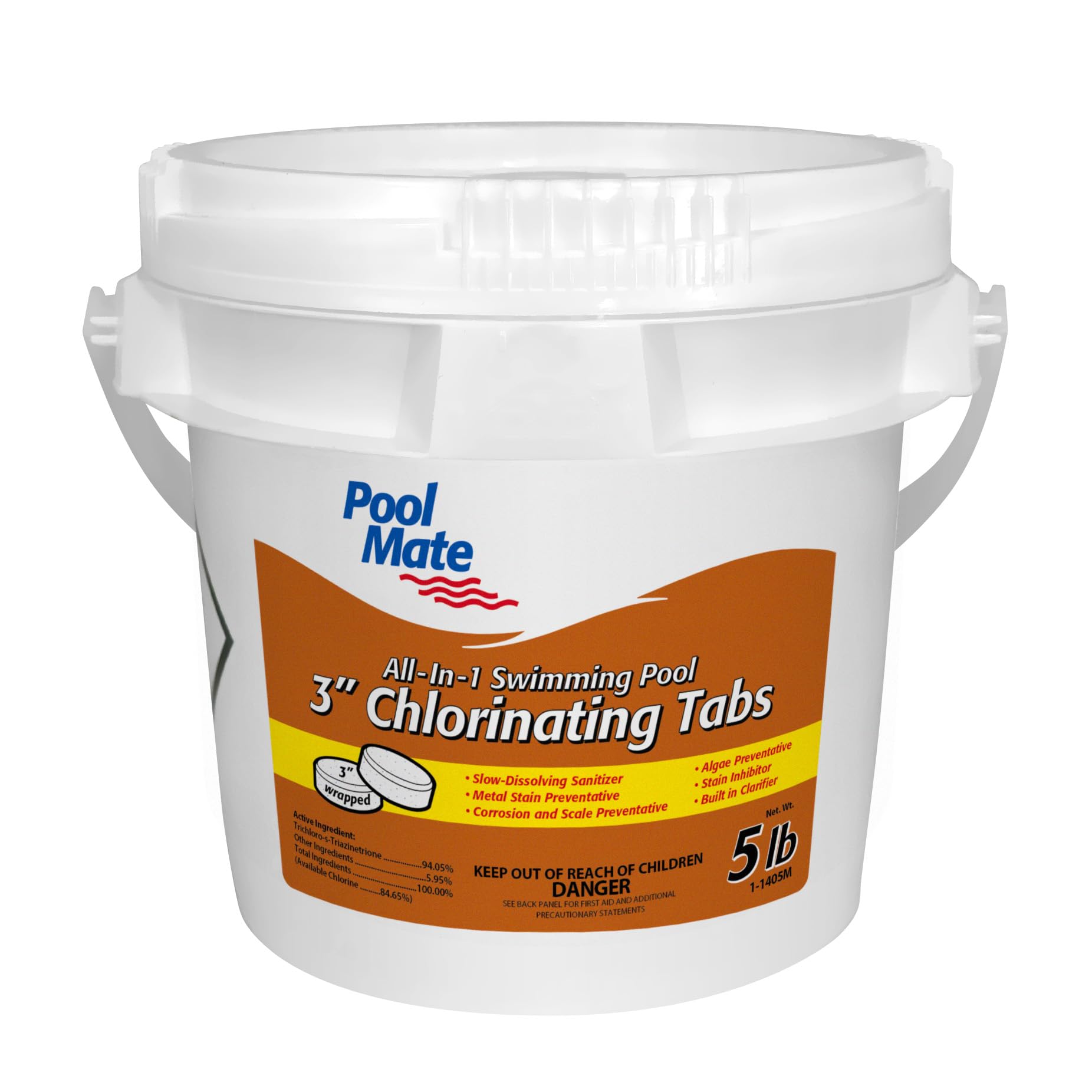 Pool Mate1-1405M Chlorine Tablets 3 Inch, 5-Pounds