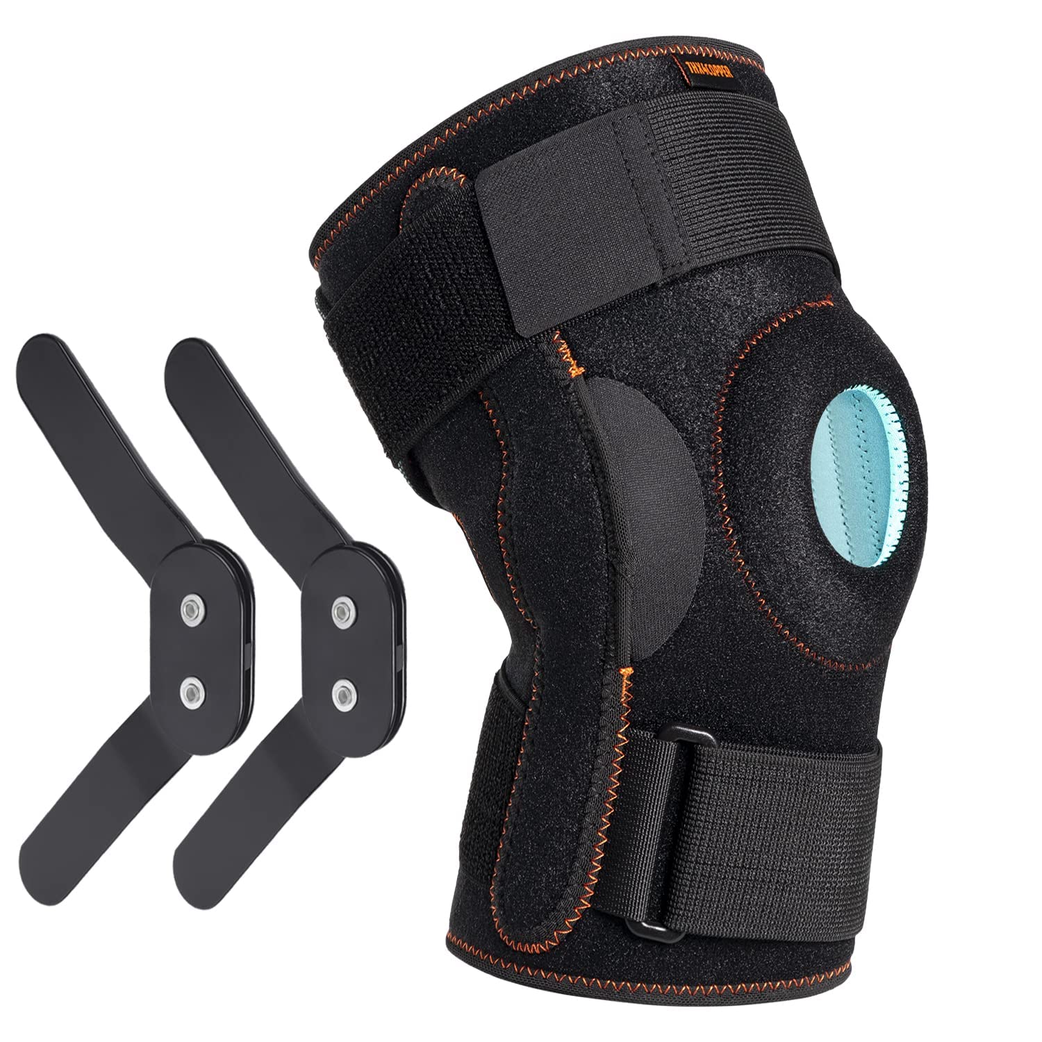 Thx4COPPERHinged Knee Brace-Adjustable Open Patella with Parallel Straps,Compression Support for Knee,Men & Women