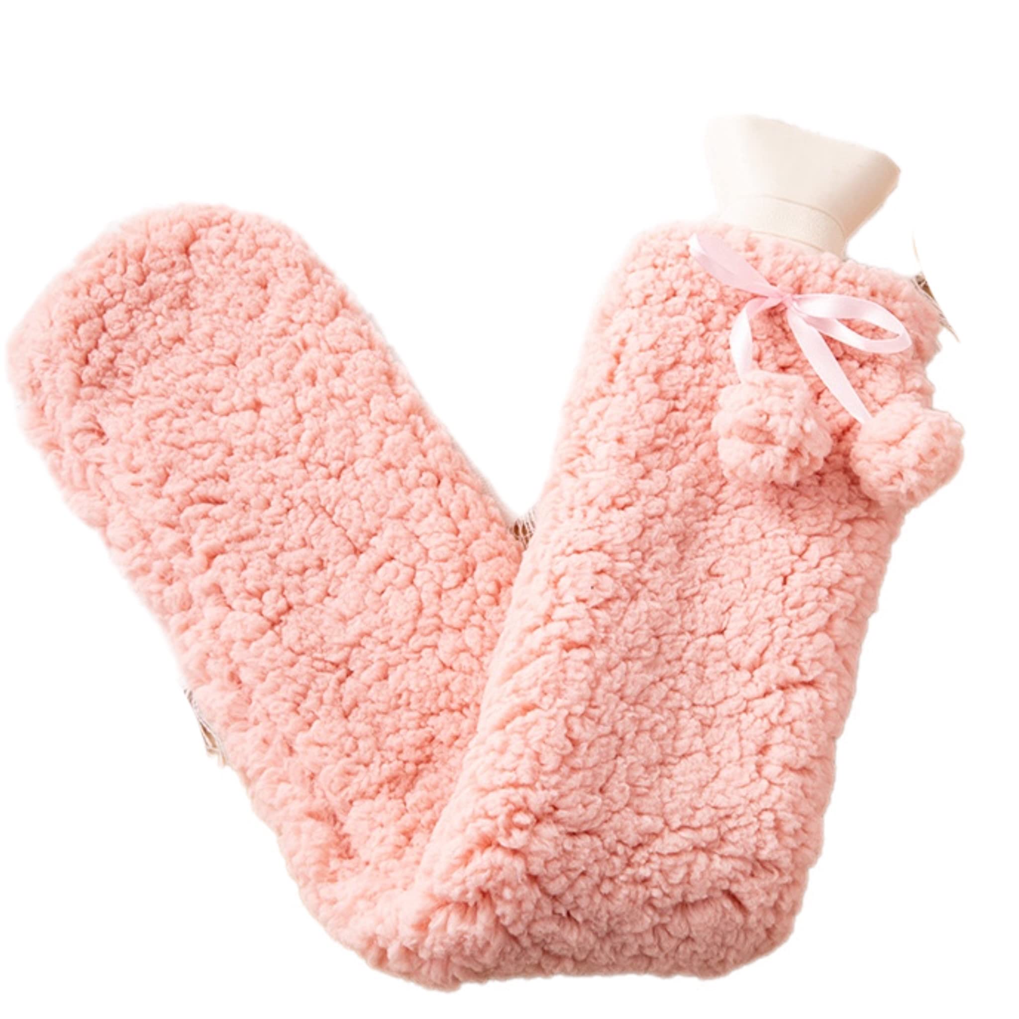 eBoutik - Extra Long Hot Water Bottle & Super Soft Fluffy Fleece Cover - Large 2L Capacity Strip Hot Water Bag for Pain and Aches (Pink)