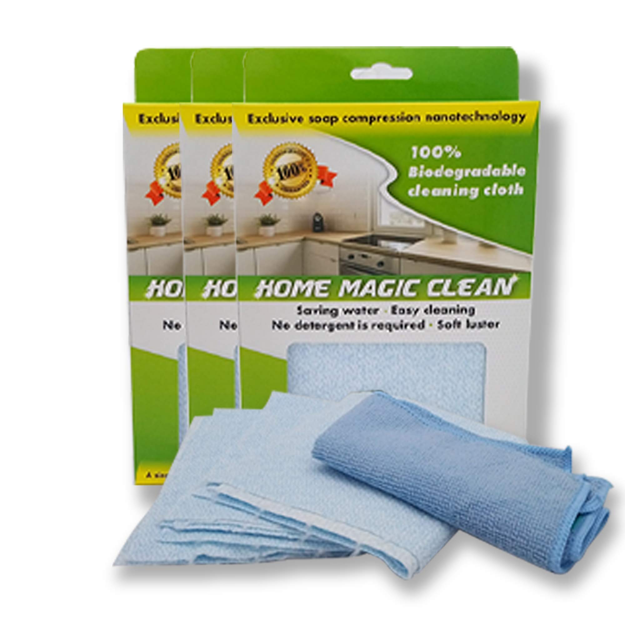 Magic Clean for Home Use - Magic Wipes with Slow Release Soap Imbedded in The Wipe, No Additional Detergent Required Bio-Degradable.