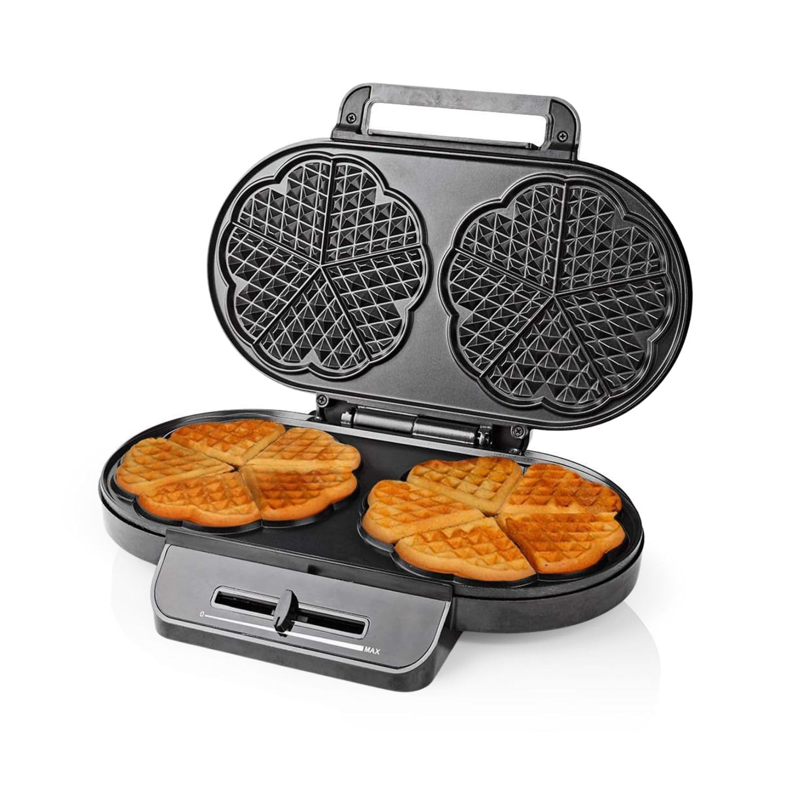 NEDIS KAWP110FBK Waffle Iron, 1200 W, Black