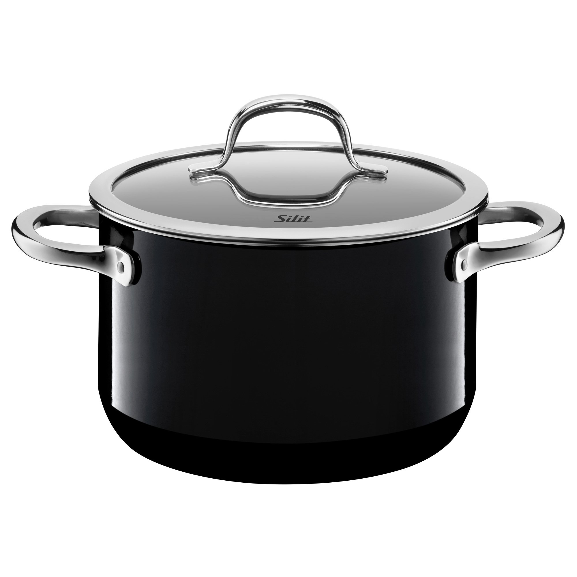 Silit"Passion High Casserole with Lid, Black, 20 cm