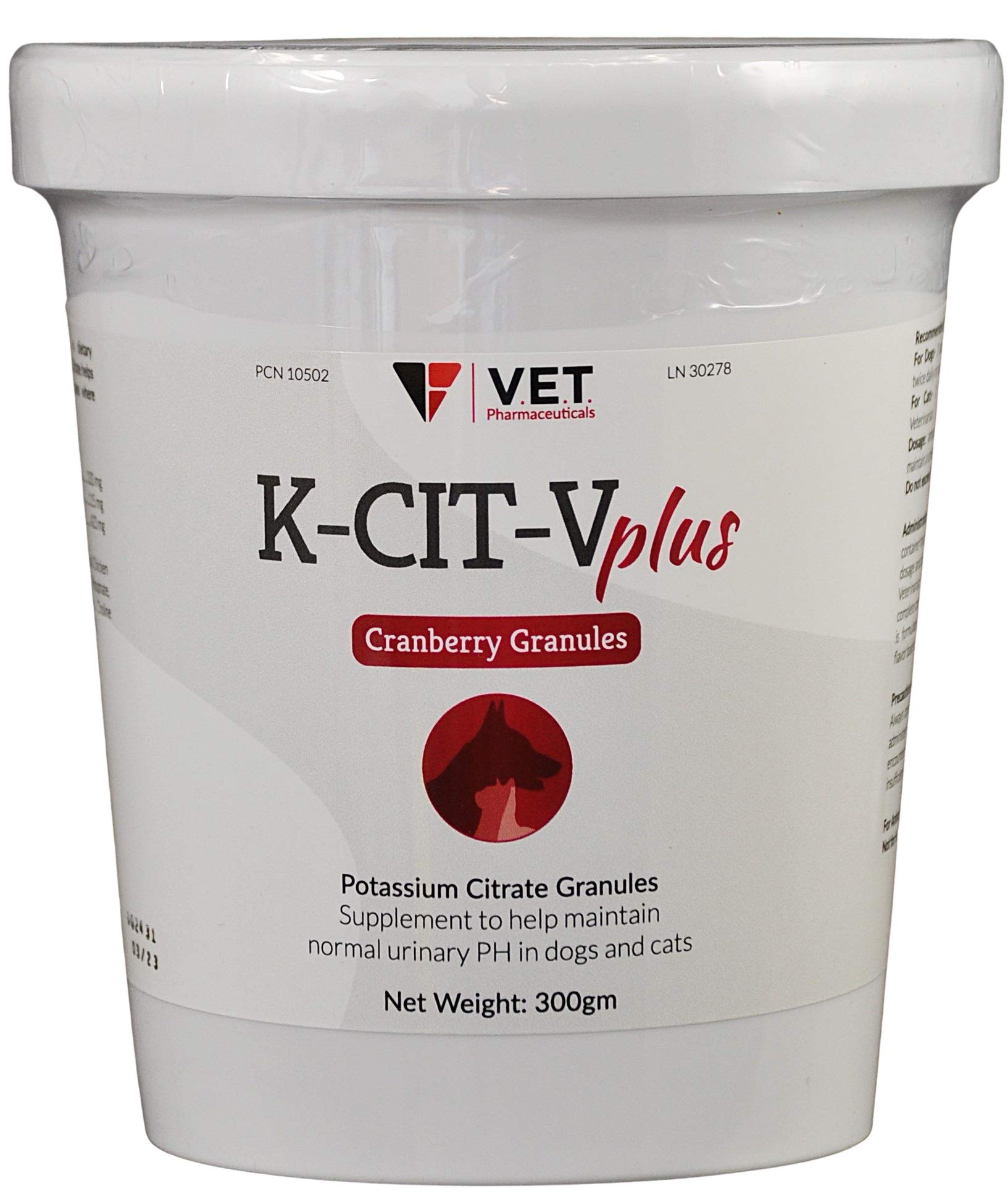 K CIT V Plus Cranberry Granules for Dogs and Cats - 300 gm Urinary pH Support