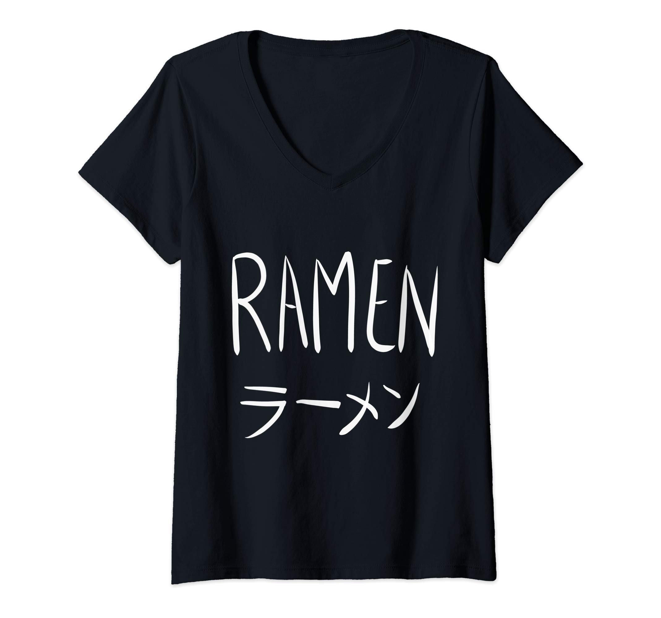 Womens Ramen ラーメン Japanese Hiragana V-Neck T-Shirt