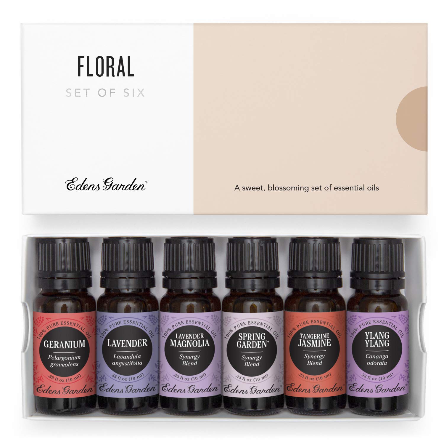 Edens Garden Floral Essential Oil 6 Set, Best 100% Pure Aromatherapy Bouquet Kit (for Diffuser & Therapeutic Use), 10 ml